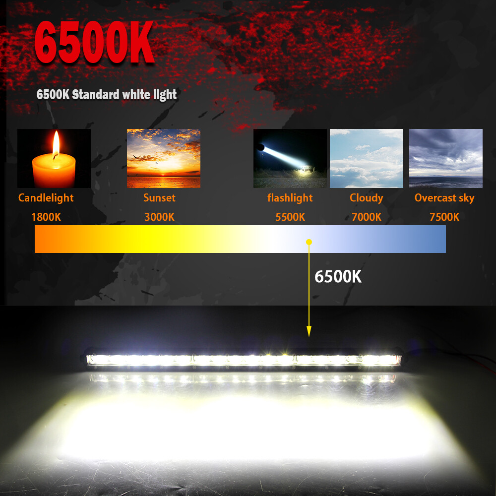 Slim Single Row 7″ 14″ 20″ 26 32 38 44 50 LED Light Bar Off Road Driving ATV SUV