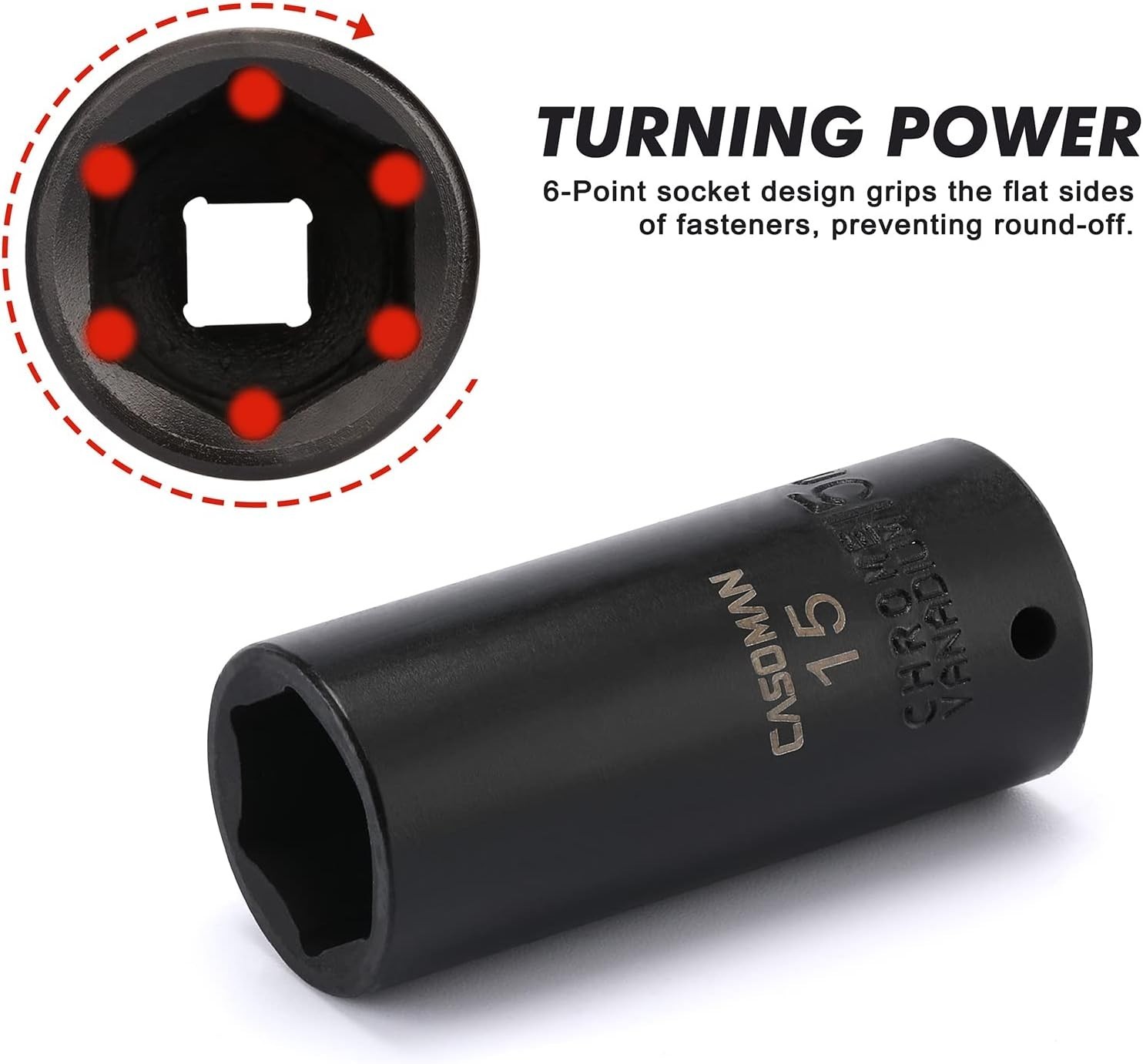 55PCS 1/4-Inch Drive Impact Socket Set, Shallow & Deep, 5/32 Inch – 9/16 Inch, 4