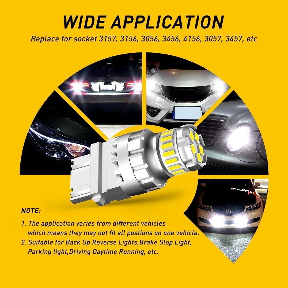 AUXITO 3156 3157 LED Backup Reverse Light Bulbs 6000K White Super Bright 2800LM