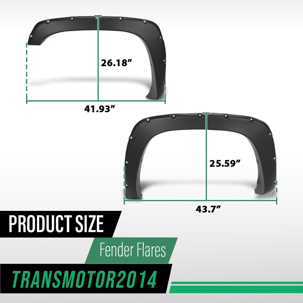 Fit For Chevy Silverado GMC Sierra 99-06 Bolt On Rivet Wheel Fender Flares Cover