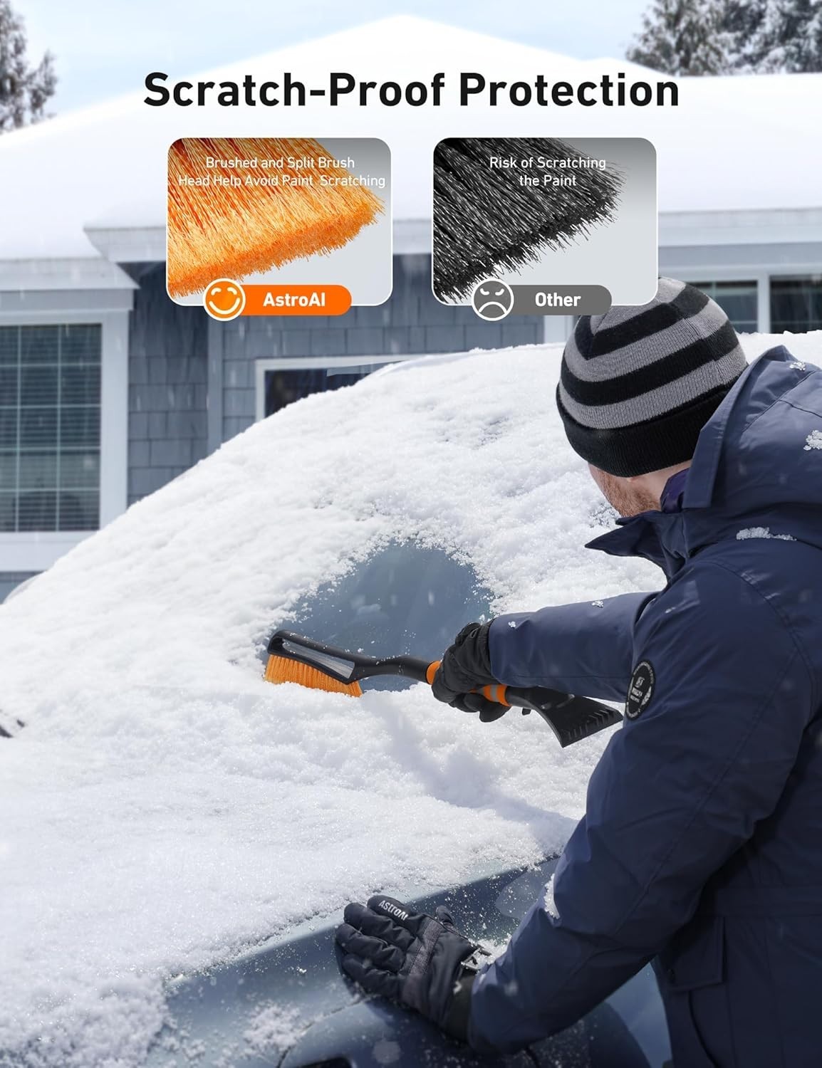 27″ Snow Brush with Ice Scraper For Car Truck SUV Windshield Remover Scraper