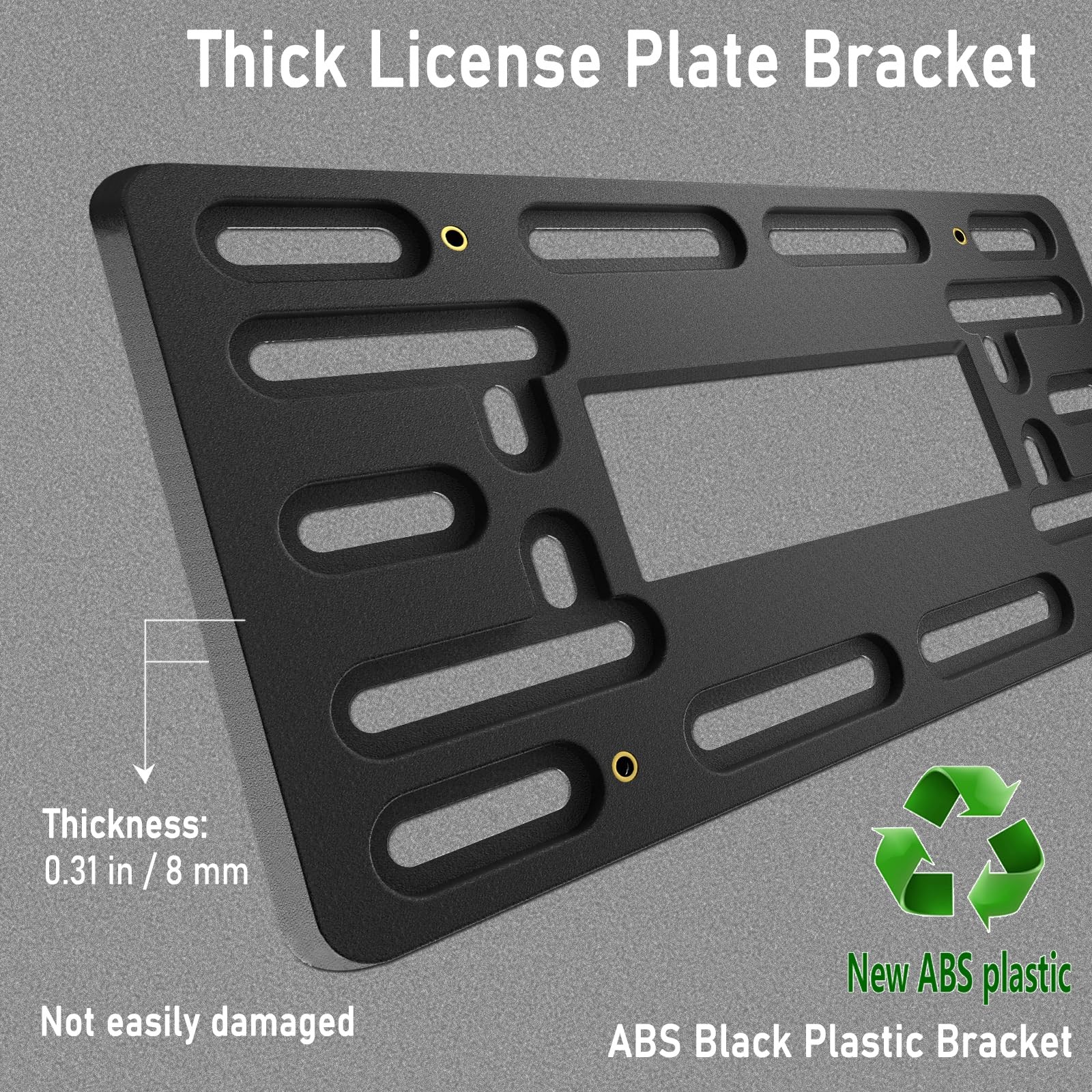 License Plate Bracket Holder- Front License Plate Mounting Kit, Universal Bumper