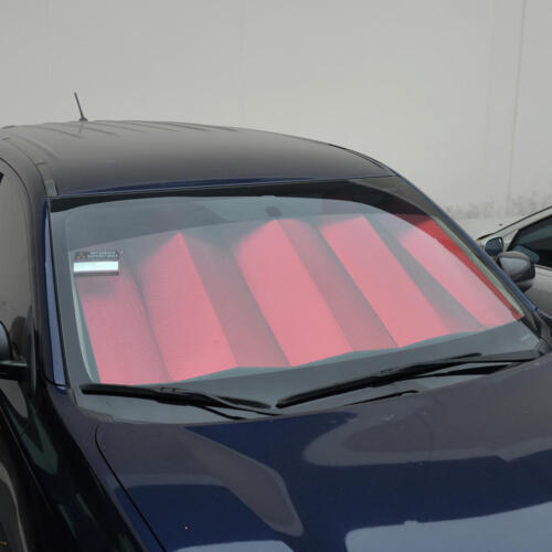 Foldable Jumbo Car Window Cover Sun Shade Auto Visor – Red Foil Reflective