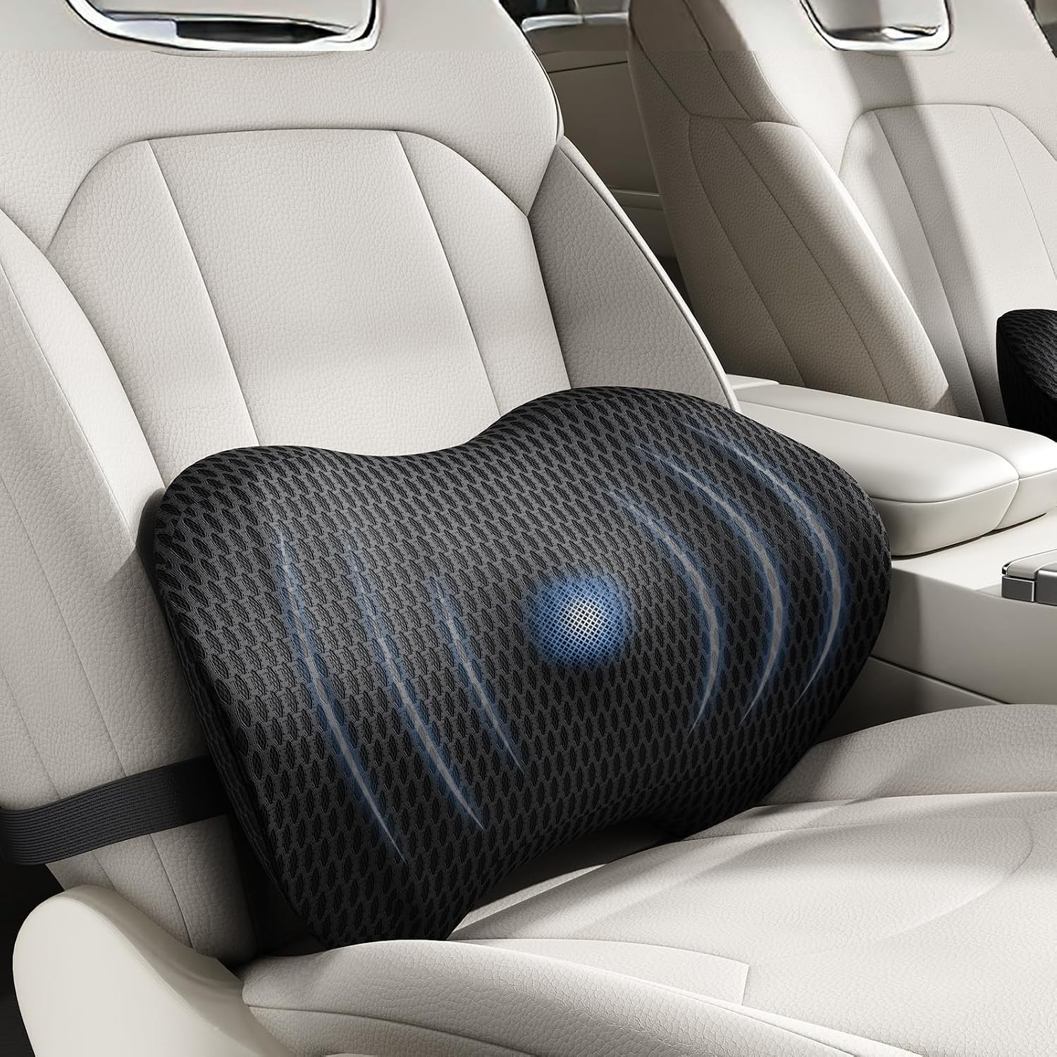 Memory Foam Lumbar Support Pillow Strap Car and Office Chair