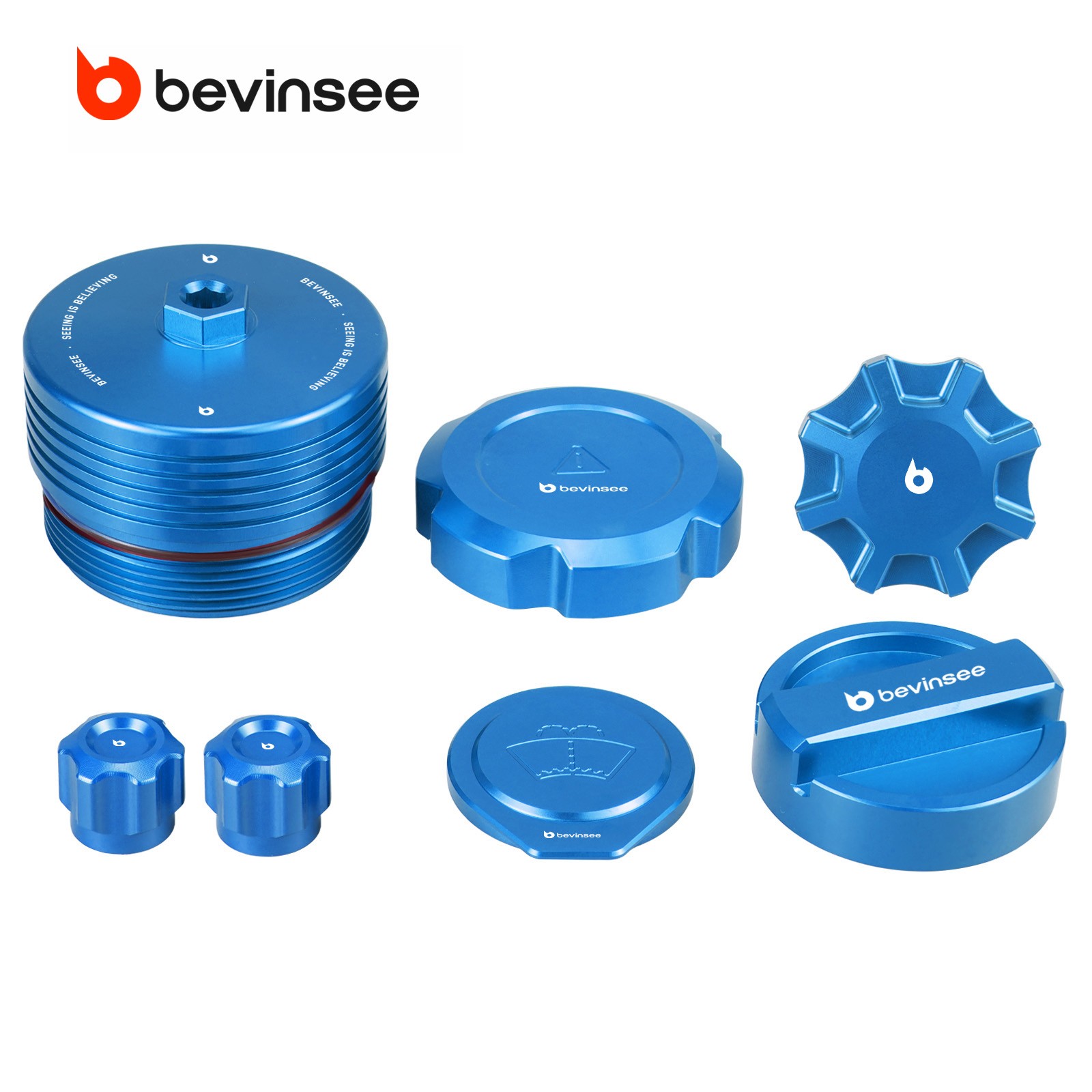 Set of 7 Engine Cap Package Blue For BMW E8X E9X N20 N26 N51 N52 N54 N55