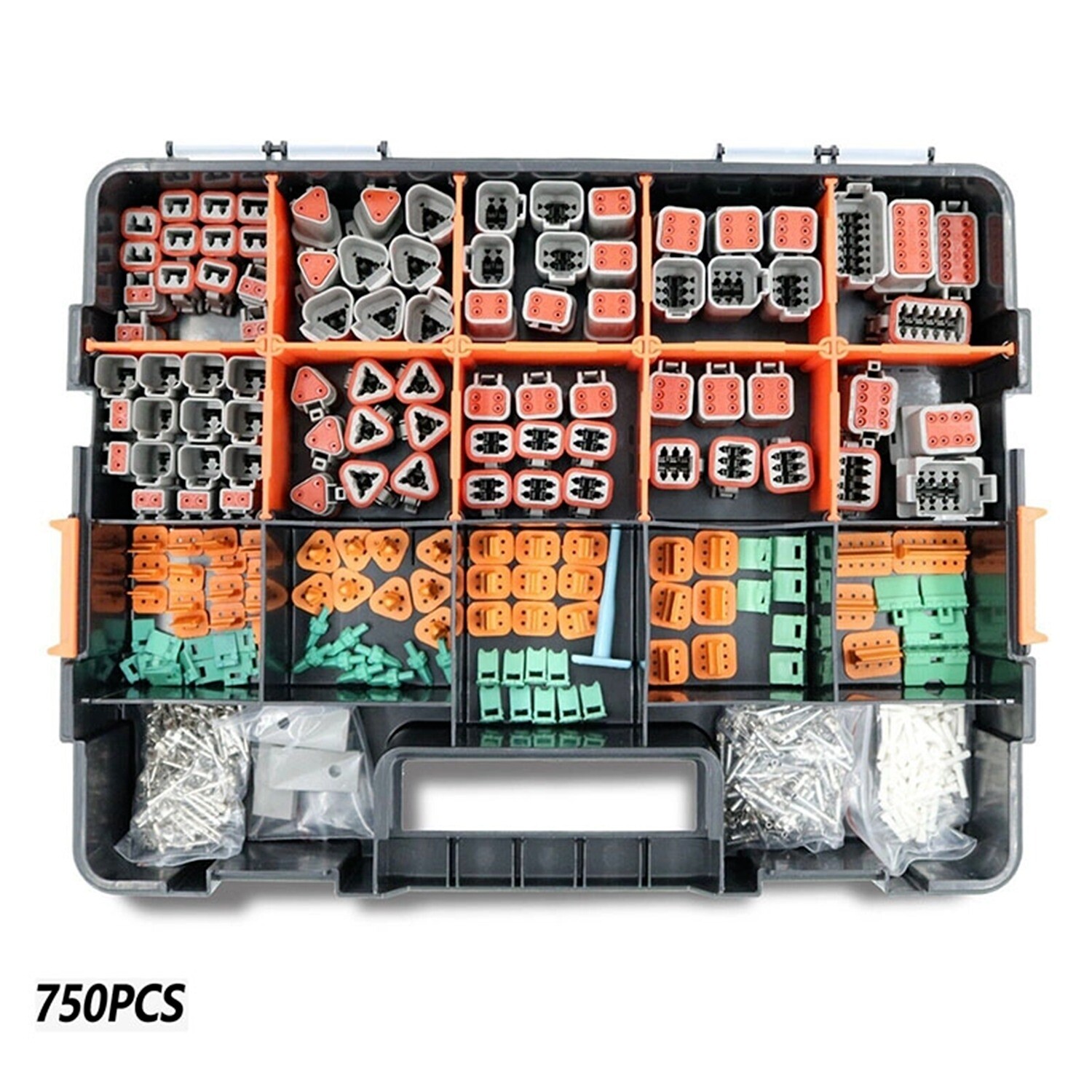 750PCS New Deutsch DT Connector Plug Kit for 14 16 18 20 AWG Stamped Contact Kit