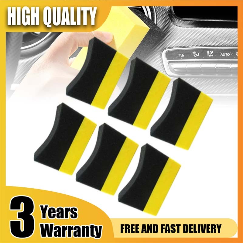 NEW 6PCS Gloss Shine Polishing Foam Sponge Tire Contour Dressing Applicator Pads
