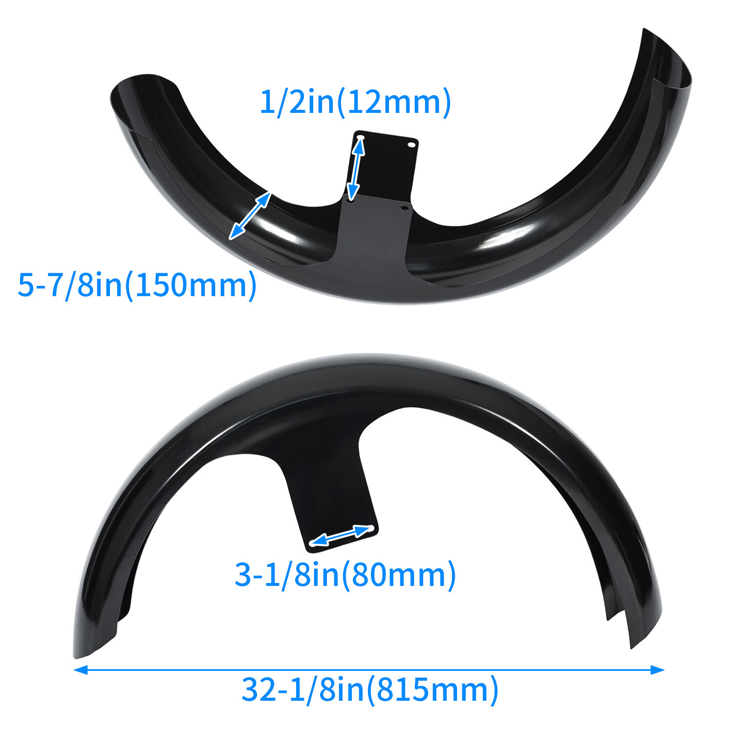 Black 26″ Wheel Wrap Front Fender For Harley Touring Electra Street Glide Bagger