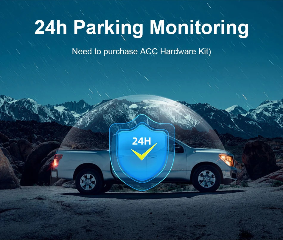 7″ Dash Cam 2.5K DVR Rearview Camera Wireless Carplay&Android GPS Navigation