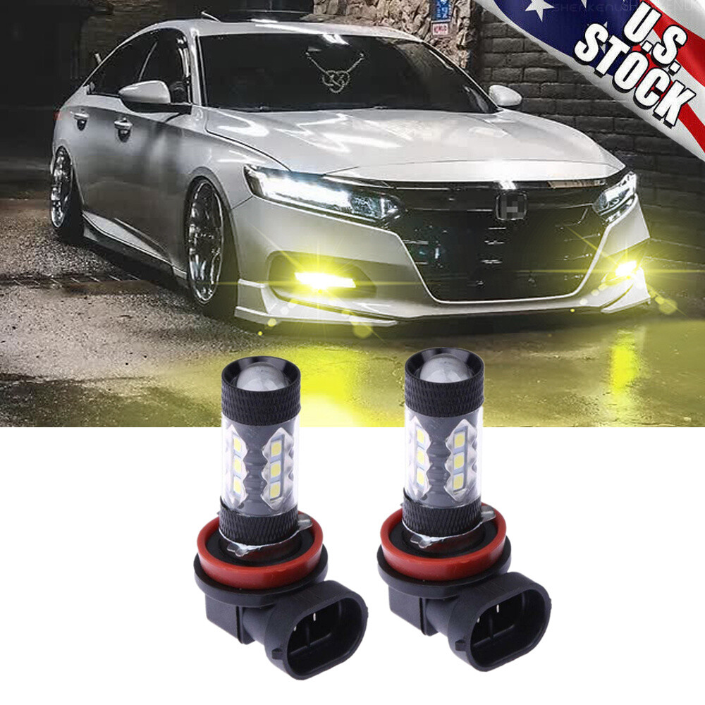 For Honda Accord 2006-2015 – 2x H11 LED Fog Lights Driving Bulbs DRL Gold Yellow