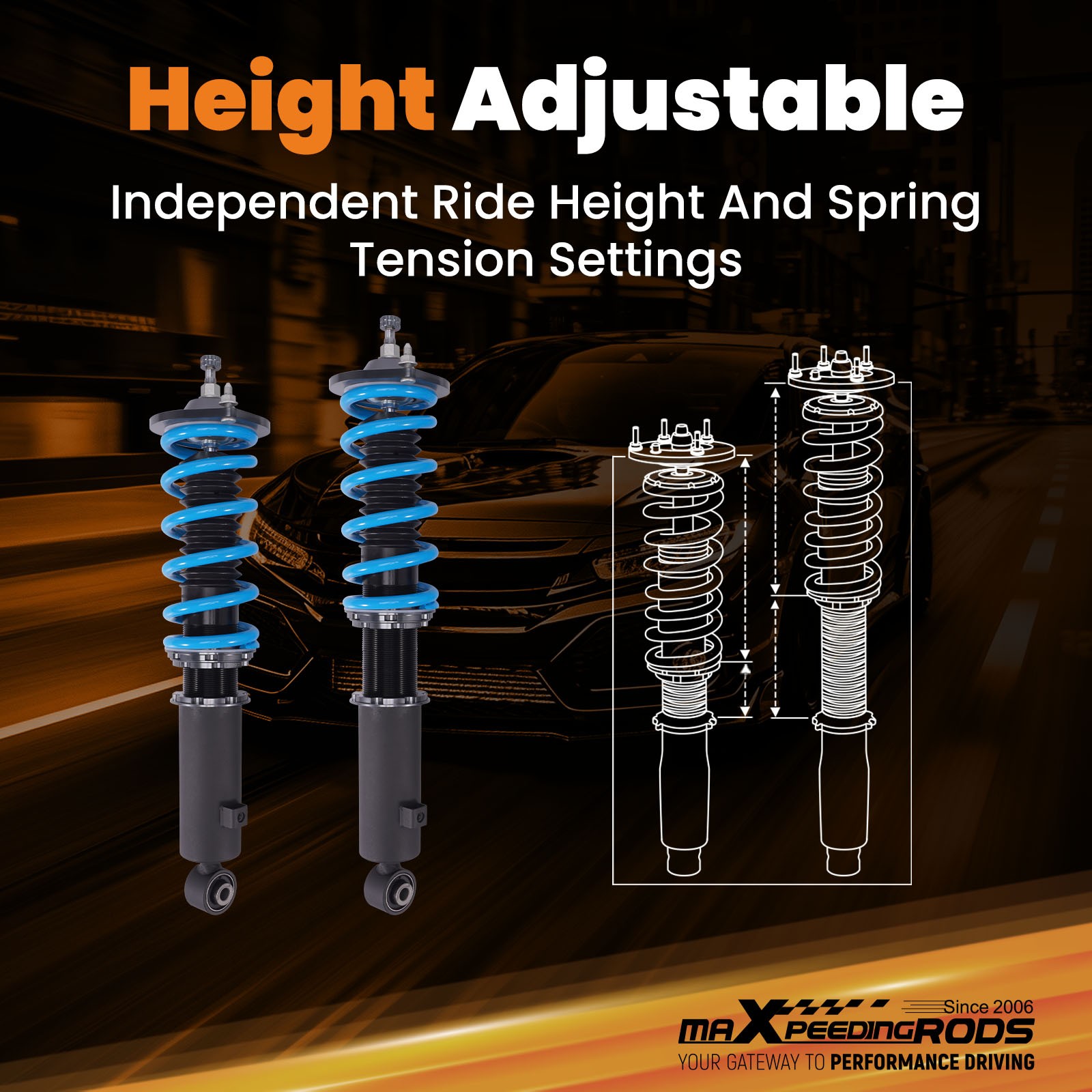MaXpeedingrods 24 Ways Damper Coilovers Suspension Set For Mazda Miata MX5 NA NB