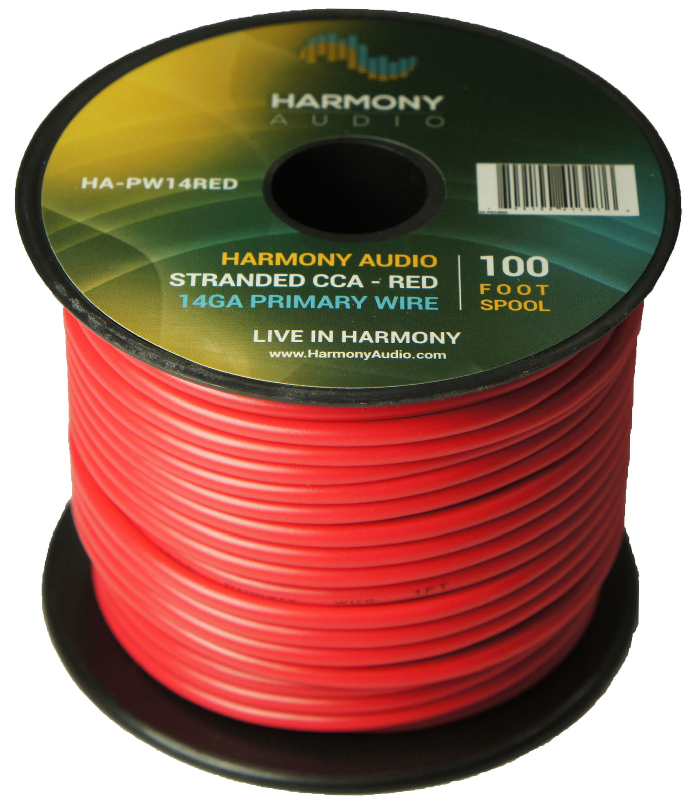 Harmony Car Primary 14 Gauge Power or Ground Wire 100 Feet Spool Red Cable New