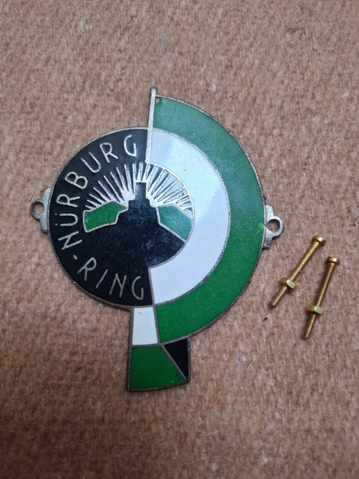 NURBURGRING GREEN CAR BADGE GERMAN RACE TRACK PORSCHE 356 550 DEAN NÜRBURGRING