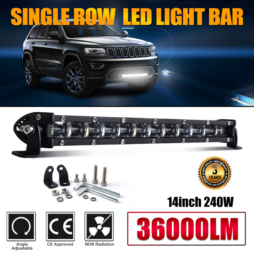 Slim Single Row 7″ 14″ 20″ 26 32 38 44 50 LED Light Bar Off Road Driving ATV SUV