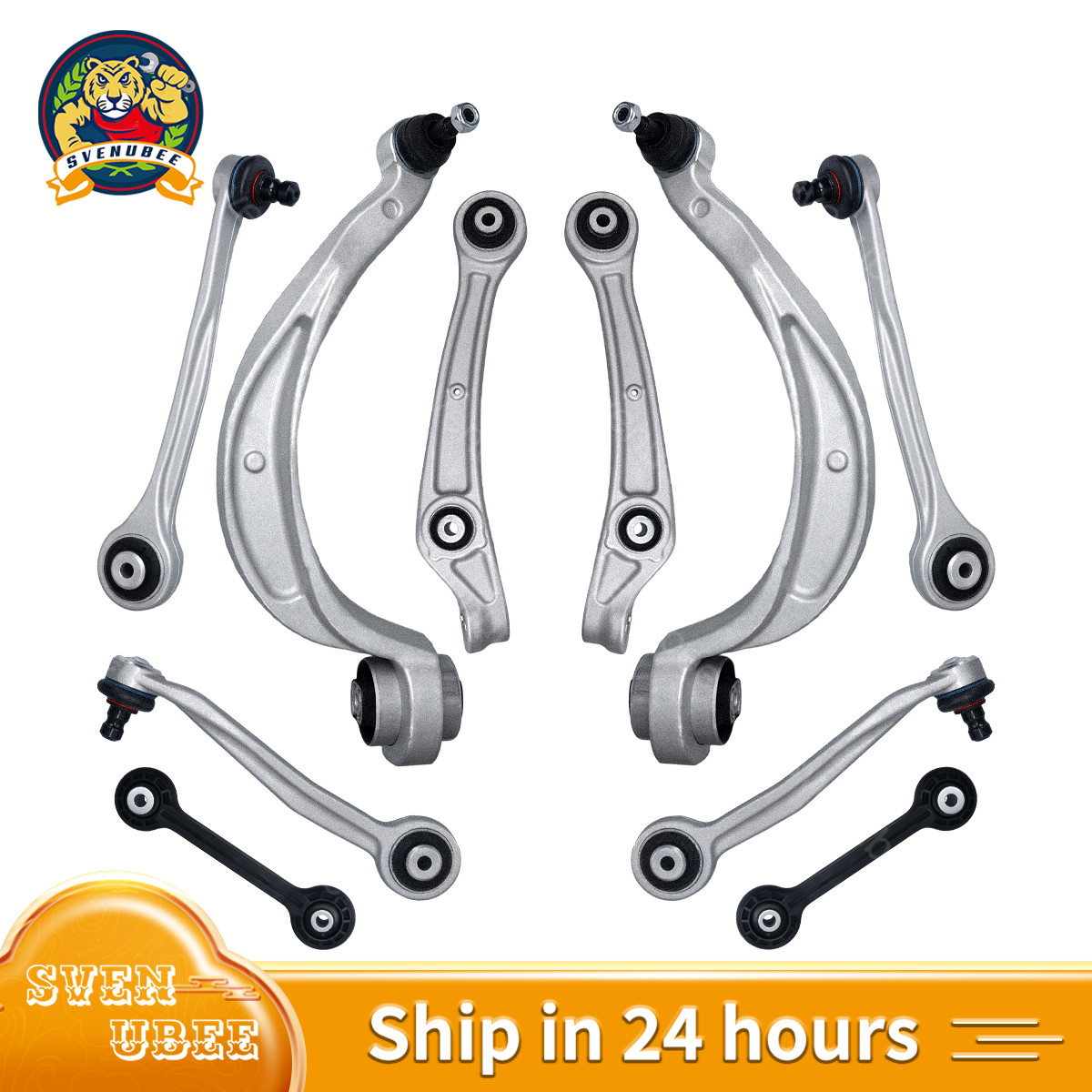 Front Upper Lower Control Arm Ball Joint Sway Bar Link Suspension Kit for Audi