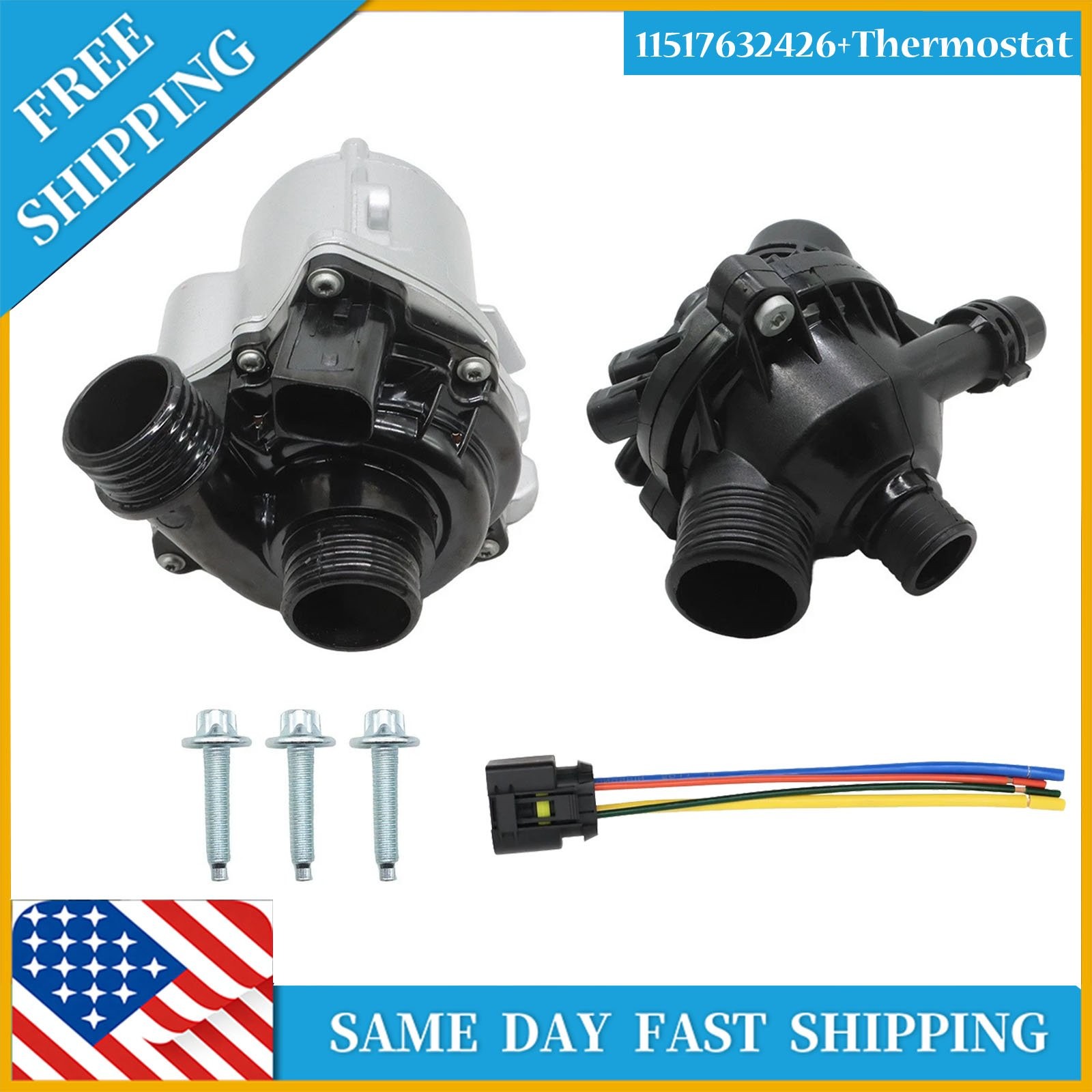 OEM Electric Engine Water Pump w/Thermostat for BMW 335i 535i N54 N55 x5 x6 3.0L