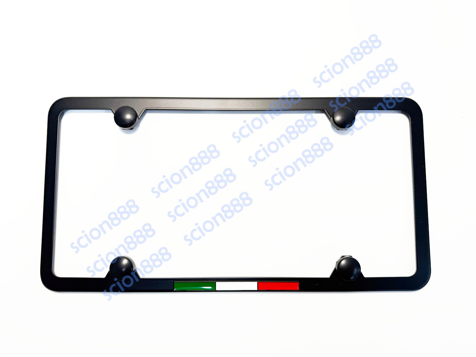 3D Italy Emblem Slim Style Black Stainless Steel Metal License Plate Frame