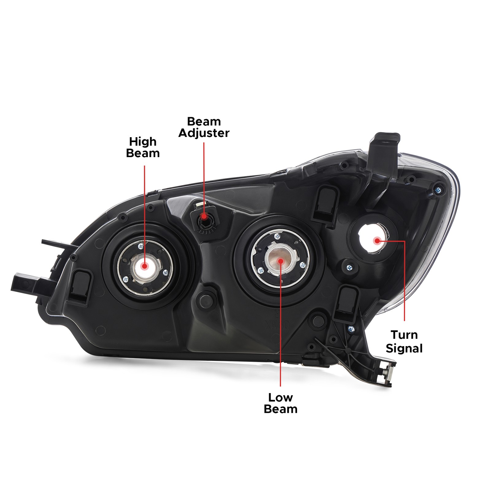 Fits 2009 2010 2011 2012 2013 Toyota Matrix Left+Right Side Black Headlights