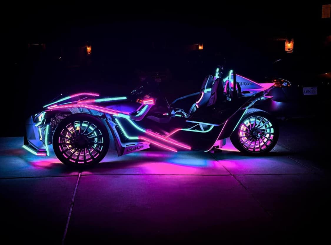 Full Tinted / Clear IP65 CHASING Dynamic Light Strips for Slingshot Motorcycle