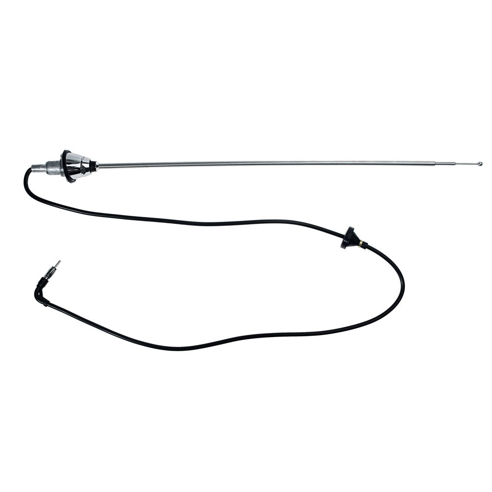 Radio Antenna Assembly With Round Base Chrome Mustang 1965-1968