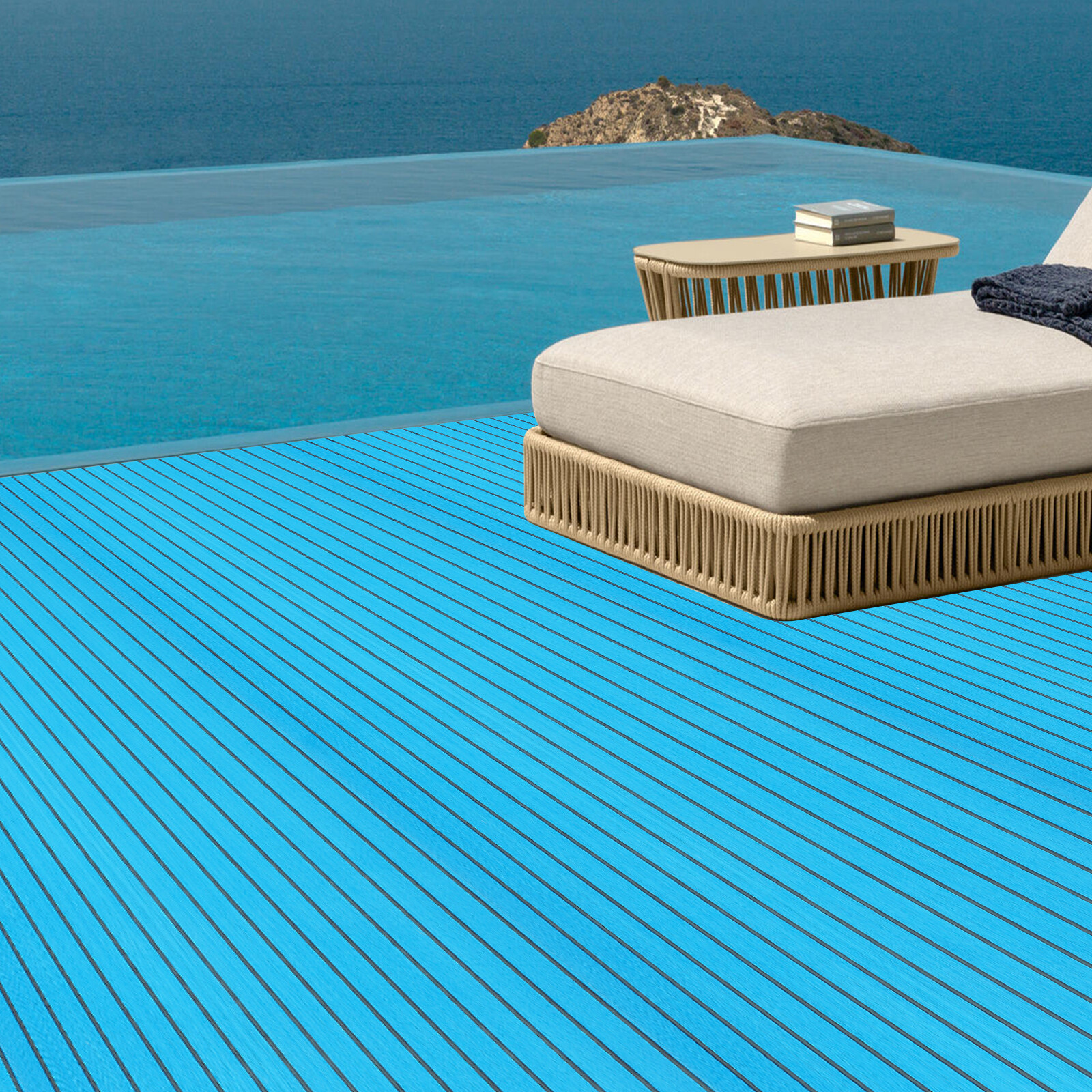 Self-Adhesive EVA Foam Anti-Slip Mat for Boat Decking, 94 × 35 in