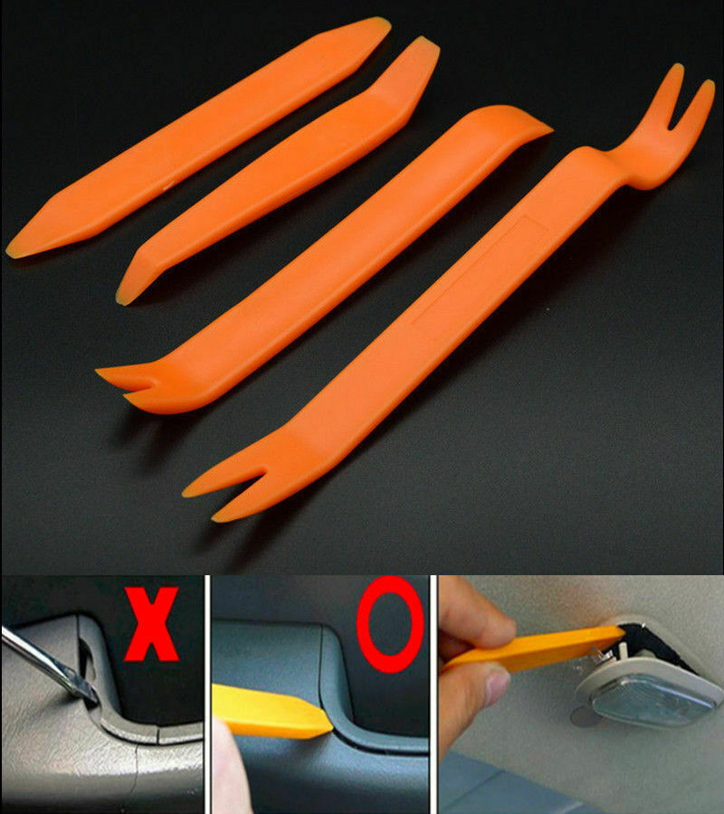 4 psc Pry Bar Set Automotive Dash Panel Plastic Trim Tool Molding Remover