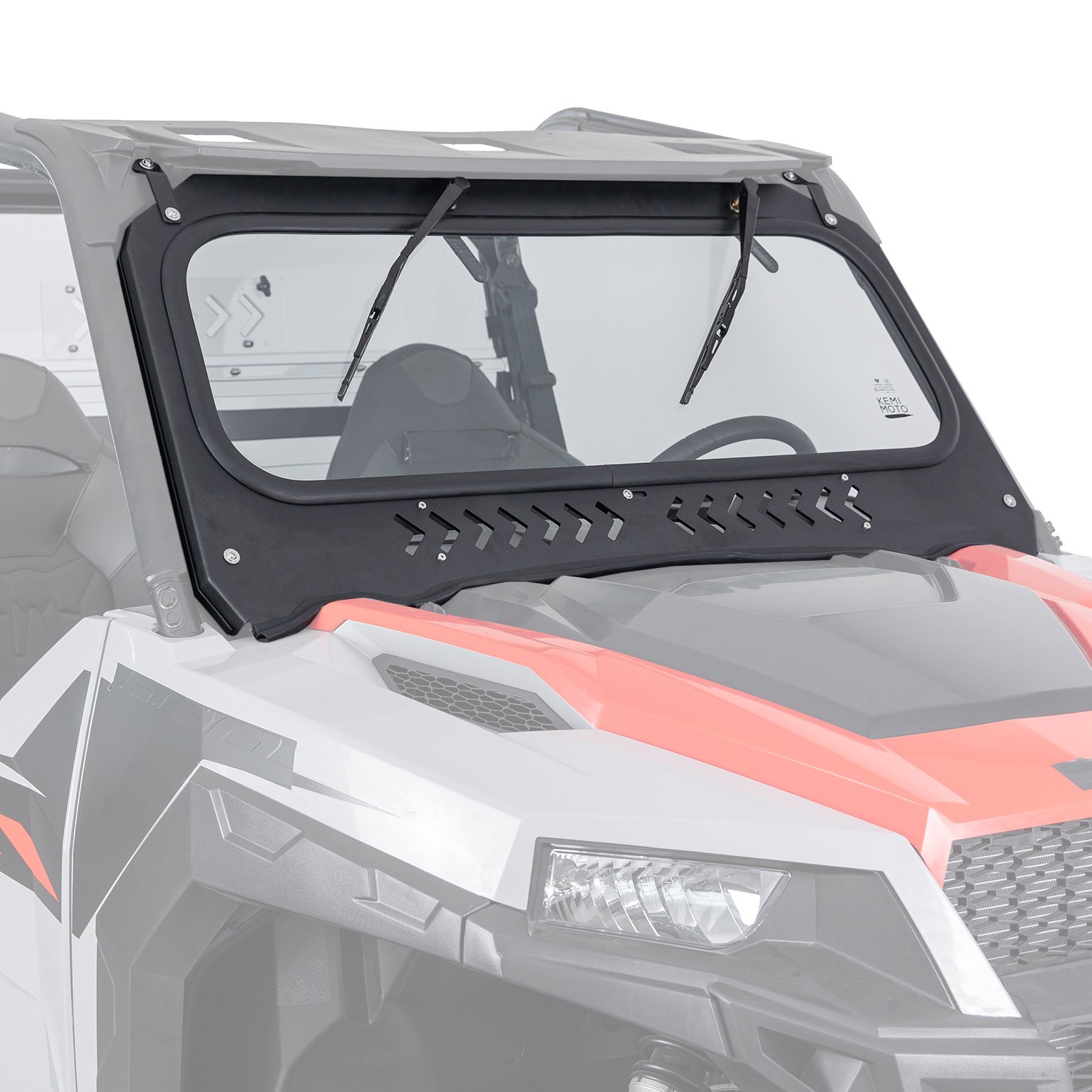UTV Glass Windshield W/ Vents+ Dual Manual Wipers for Polaris General XP 1000 4