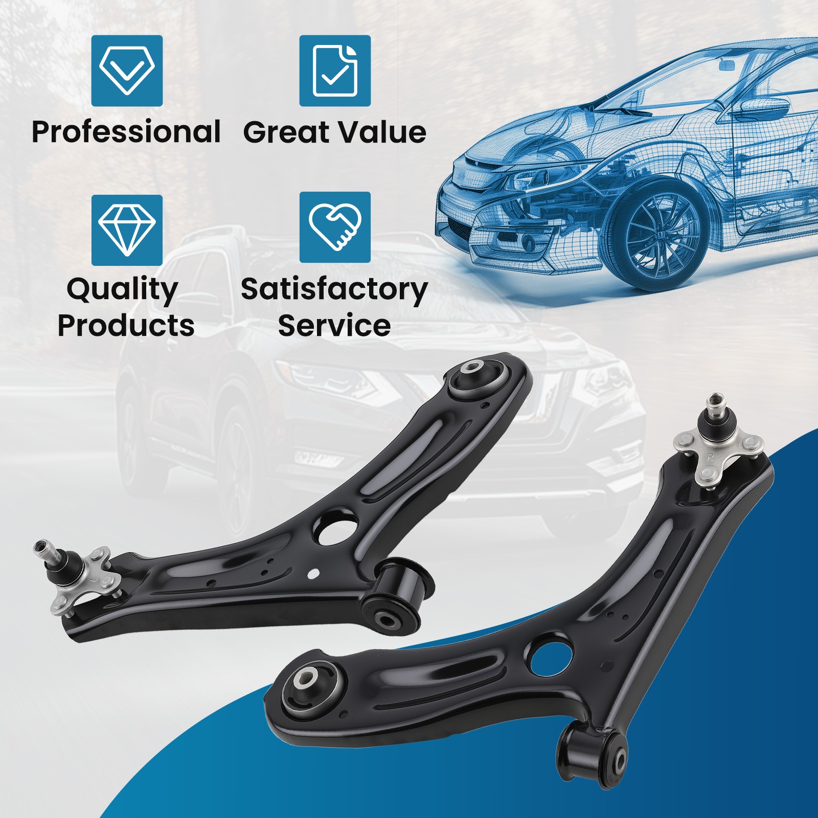 Front Lower Control Arms Ball Joints For Volkswagen VW Jetta 2011 2012 2013-2018