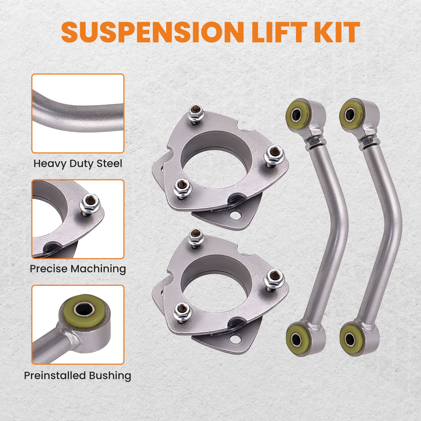 2″ Front + Rear Leveling Lift Kit w/ Spacers For Jeep Patriot MK 2007-2017