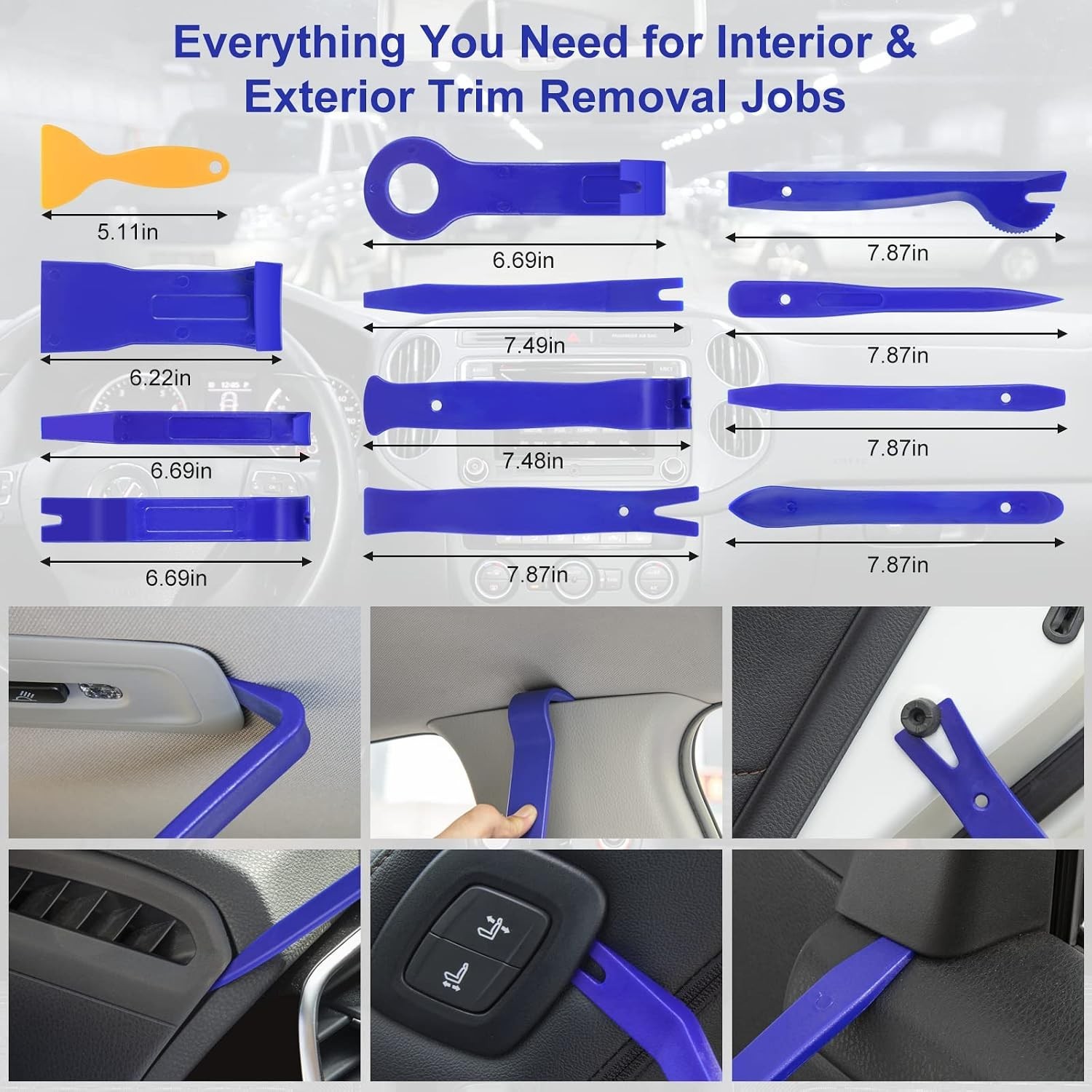 Trim Removal Tool Kit 250Pcs Car Removal Tool Kit Pry Tool Set Auto Clip Plie…