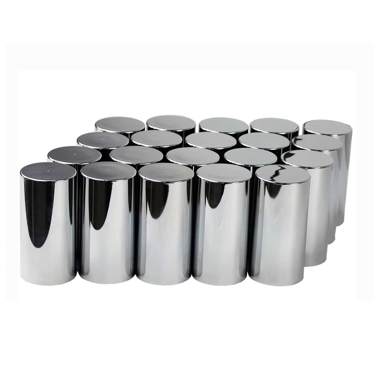 33mm*4in Chrome ABS Plastic Screw-On Lug Nut Covers for Semi Truck 20,60 pcs