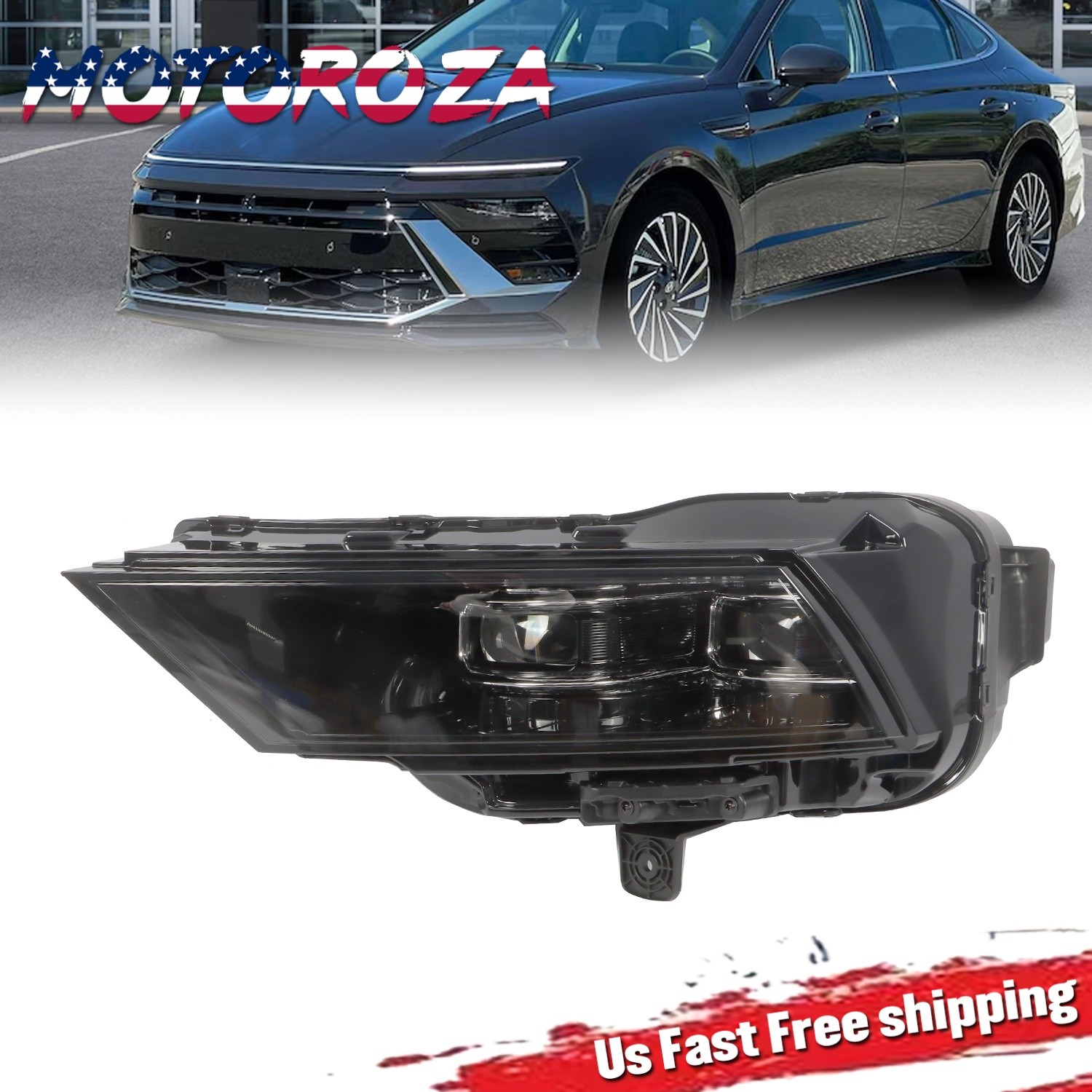 For 2024-2025 Hyundai Sonata LH Left LED Headlight Double Beam Lens 92101-L1740