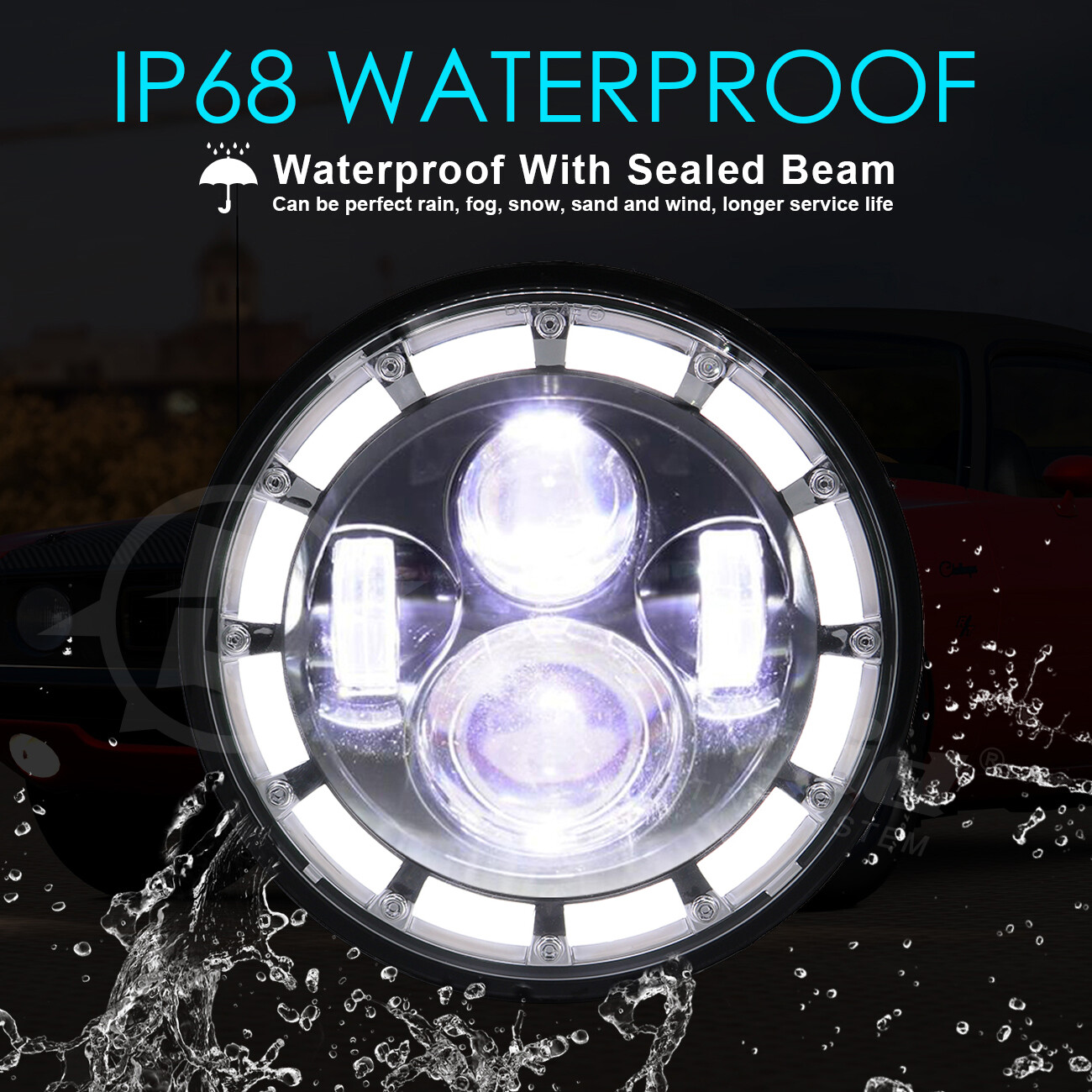 7 inch LED Headlight + Passing Light For Kawasaki VN Vulcan 500 750 800 900 1700