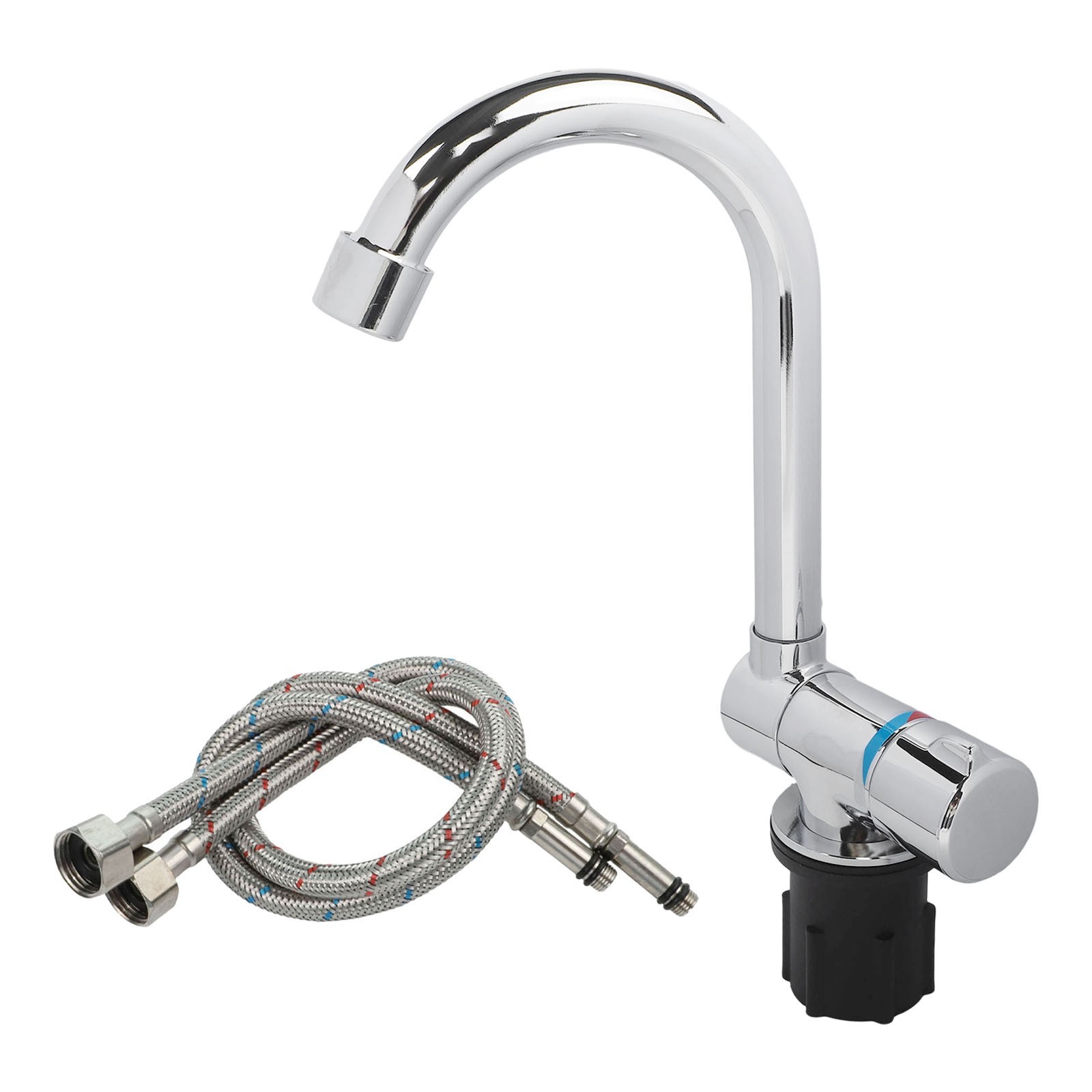Copper Plated Hot and Cold Mixer Water Tap with Compact Folding Design for RVs