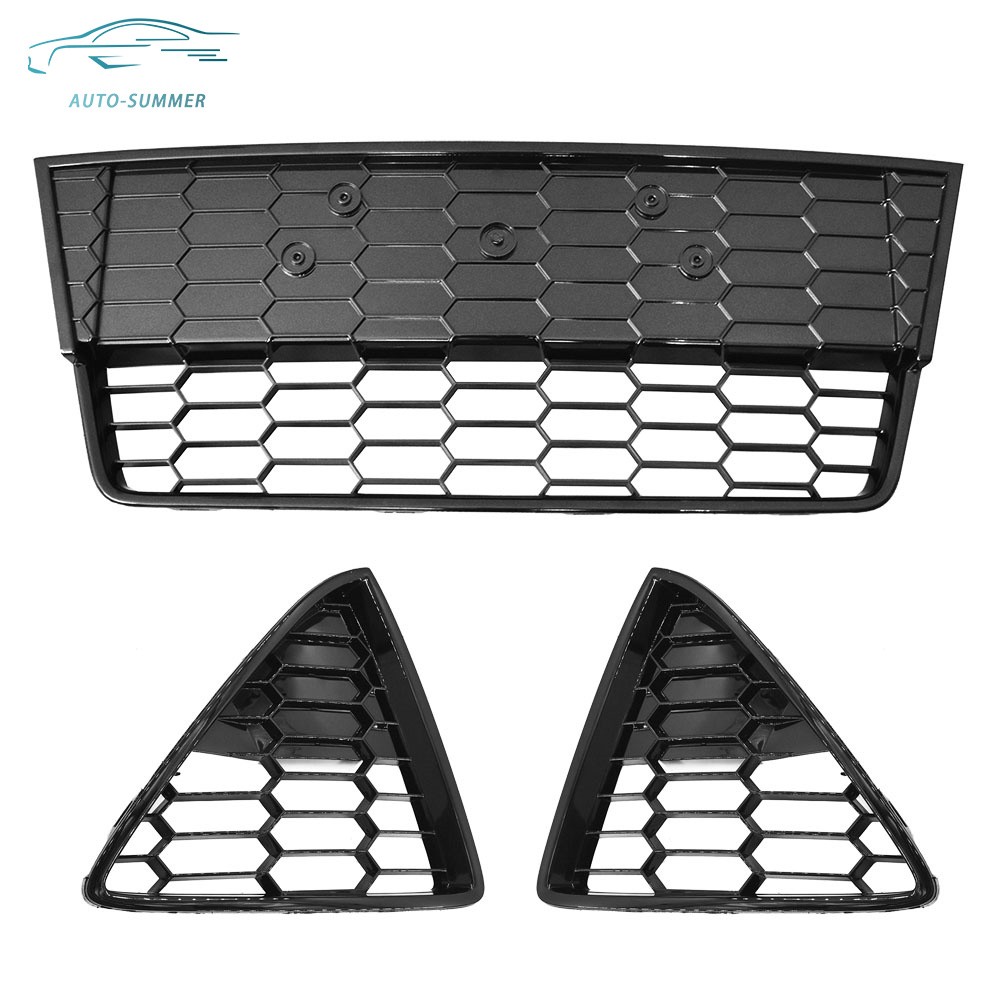 ABS Plastic Honeycomb Pattern Lower Grille Black 3-PCS For Focus S/SE 2012-2014