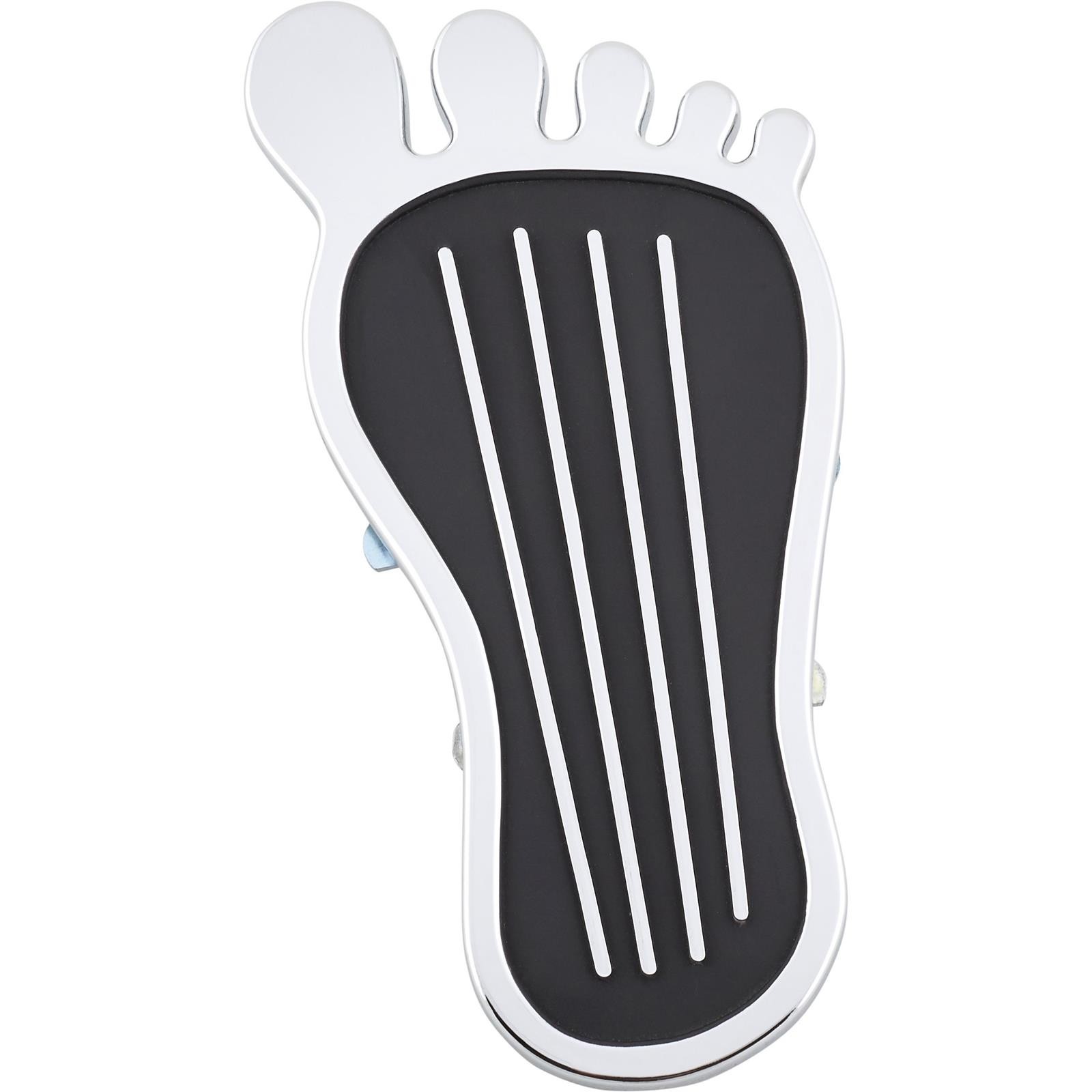 Speedway Motors Barefoot Footprint Gas Pedal Dress Up Cover, Chrome Plated