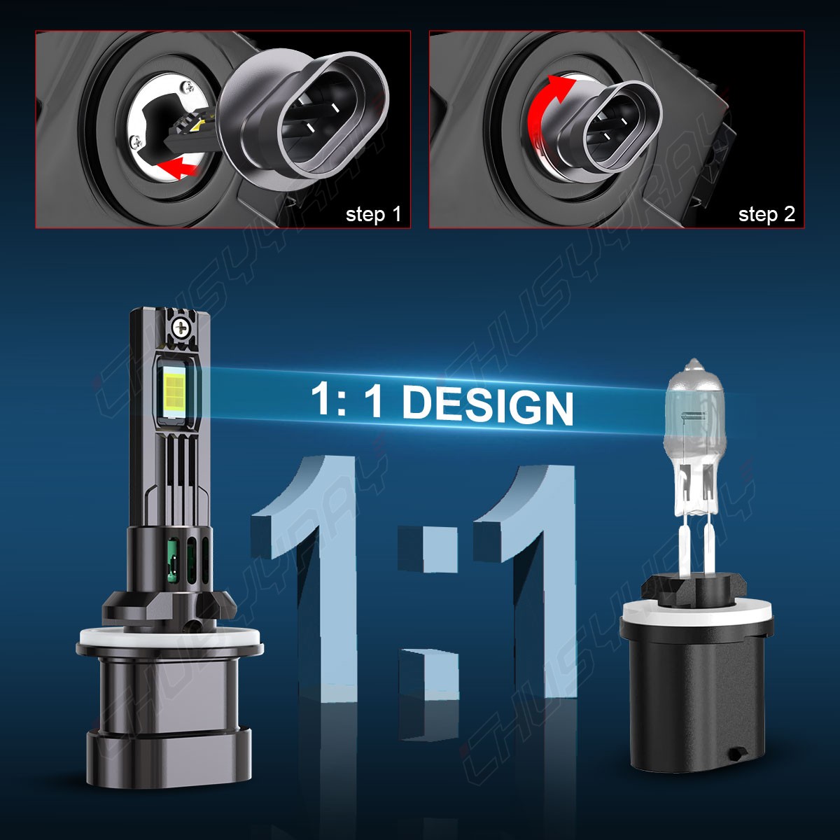 2PCS LED Headlights Combo Bulbs For Arctic Cat 0609-252 0609-251 High Low Beam