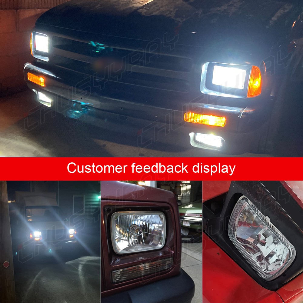 55W Pair 7×6 5×7 LED Headlights Hi-Lo Fit Chevy Express Cargo Van 1500 2500 3500