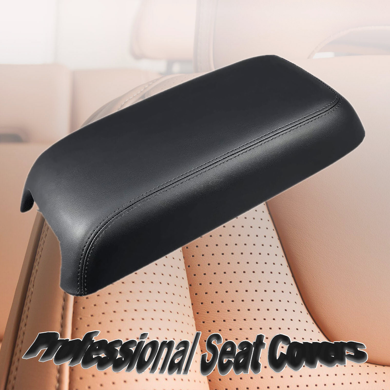 NEW For 2011-2018 Dodge Charger Center Console Lid Leather Armrest Cover Black