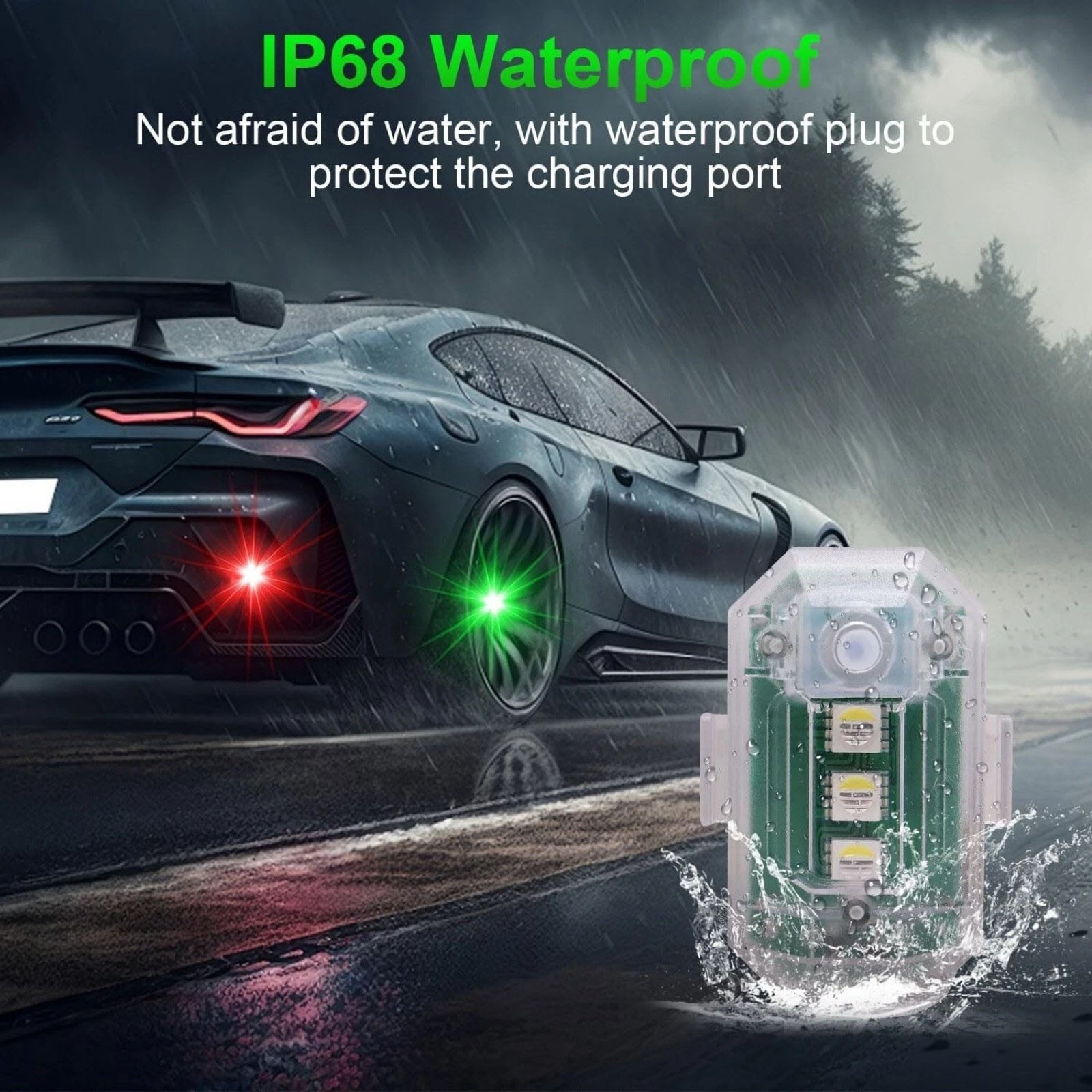4Pcs Wireless LED Strobe Light IP65 Waterproof with Remote Control Flash Lights