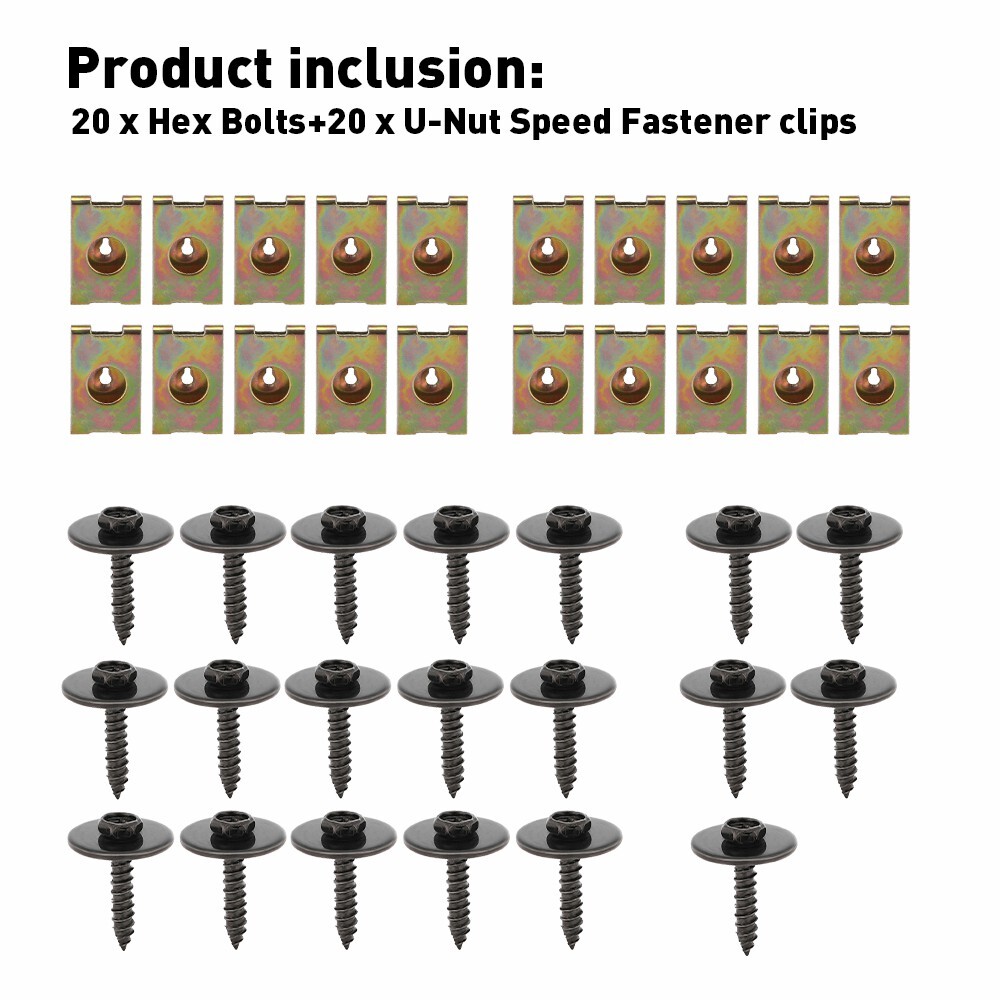 40x Engine Splash Shield Guard Bumper Hardware Body Bolt U-nut Screw Clip Rivet