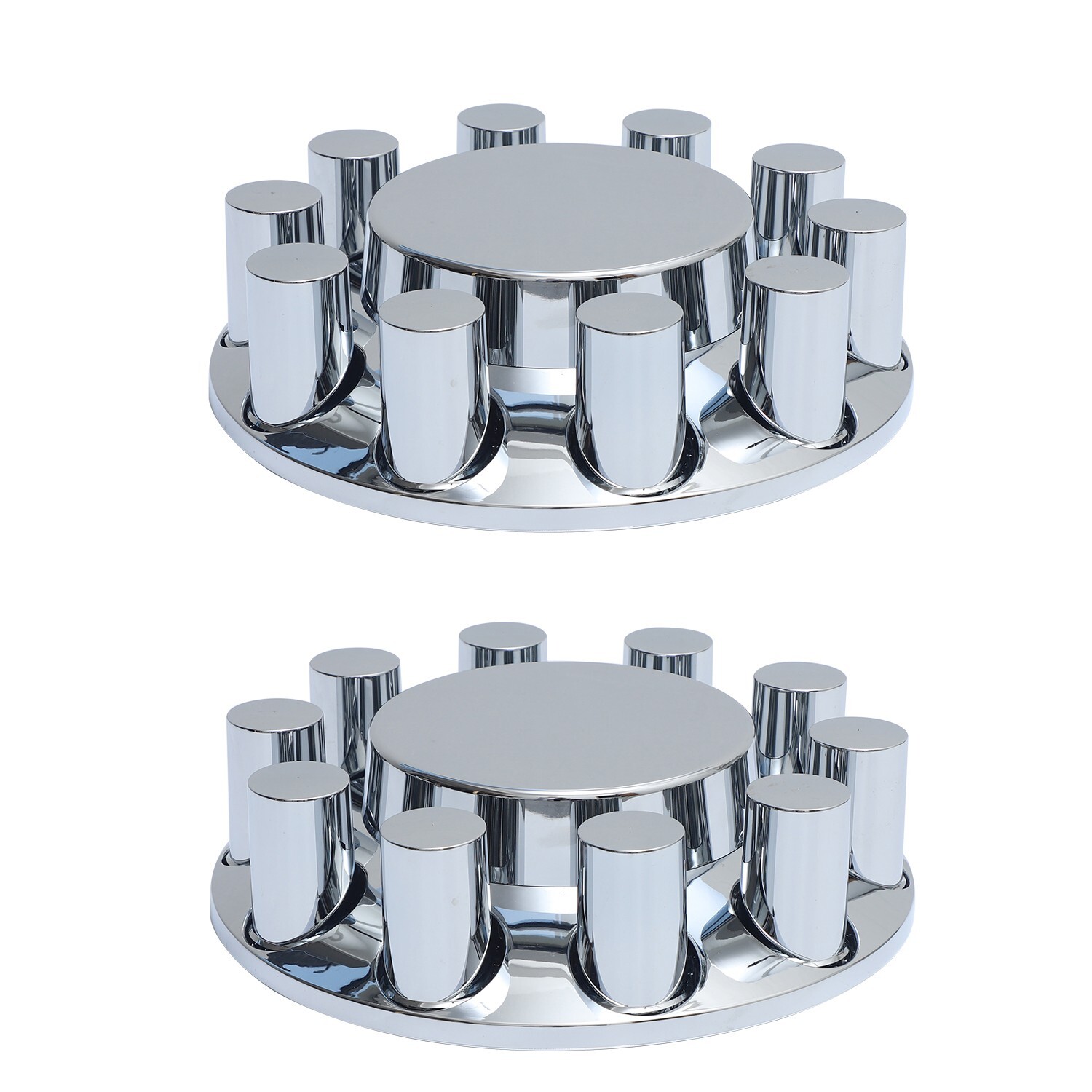 Chrome Hub Cover 33mm Lug Nut Wheel Axle Cover Thread-On Kit Semi Truck Complete