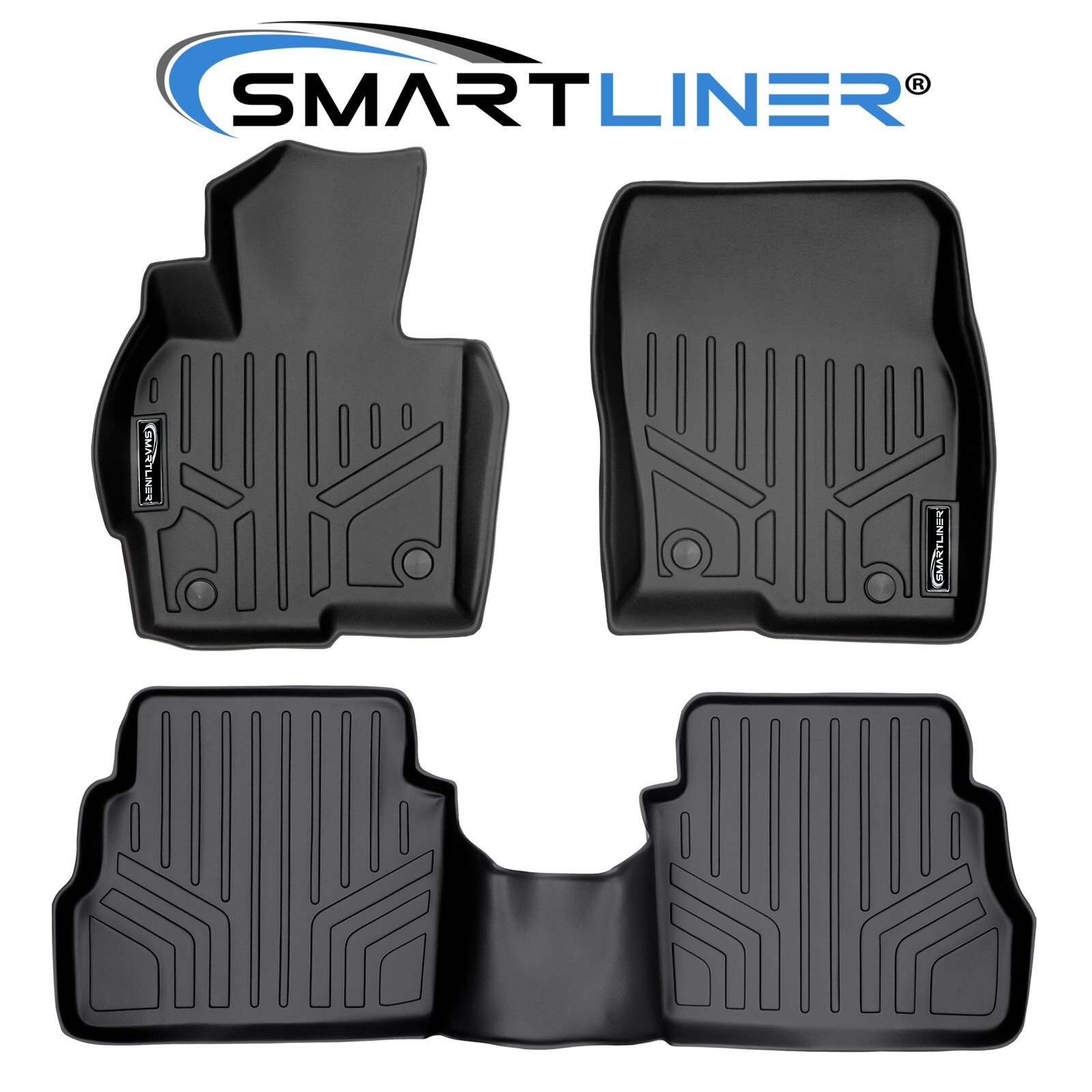 SMARTLINER Custom Fit 2 Row Floor Mat Liner Set Black for 2013-2016 Mazda CX-5