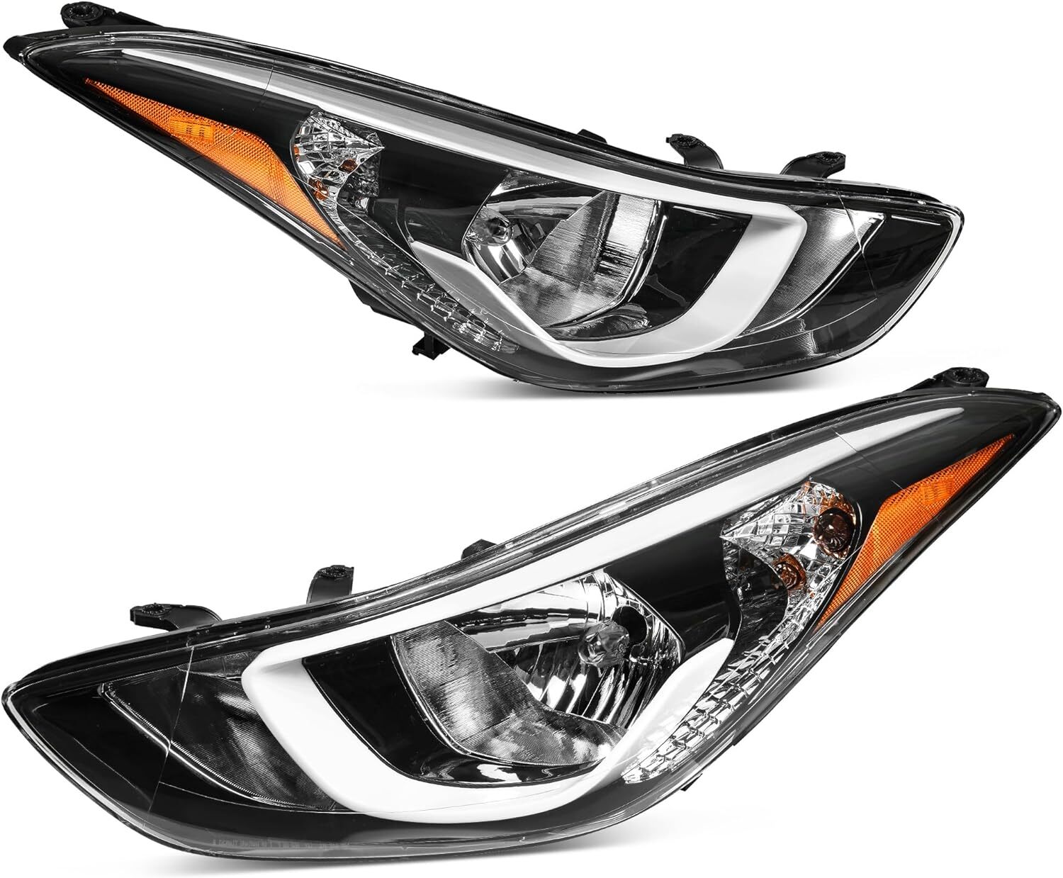 Pair Fits 2014 2015 2016 Hyundai Elantra Headlight Assembly Left Right W/Bulbs
