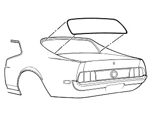 71 72 73 Cougar Rear Window Back Glass Weather-strip Gasket molded as original