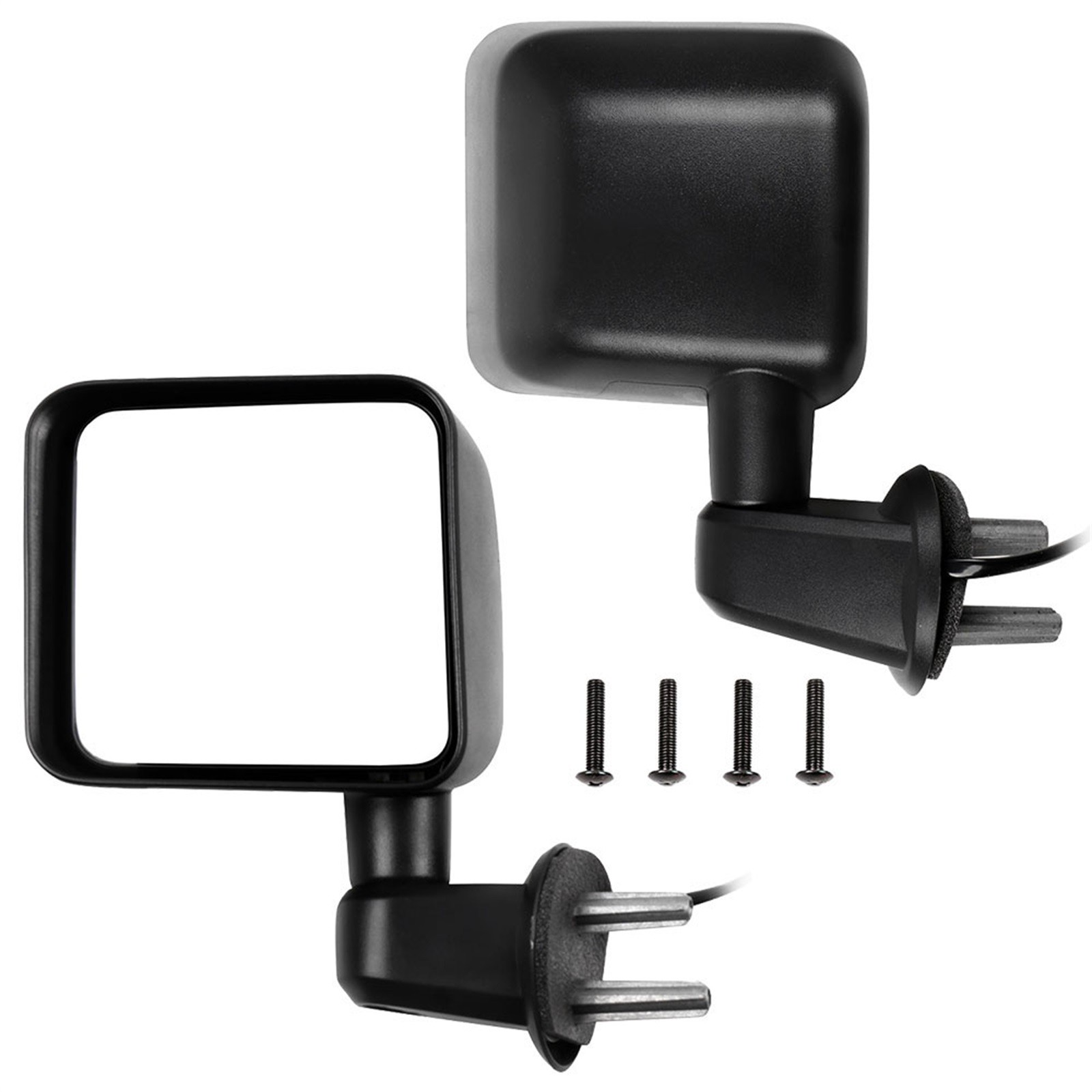 Manual Fold Black For 2007-2017 Jeep Wrangler Left+Right Side View Mirrors