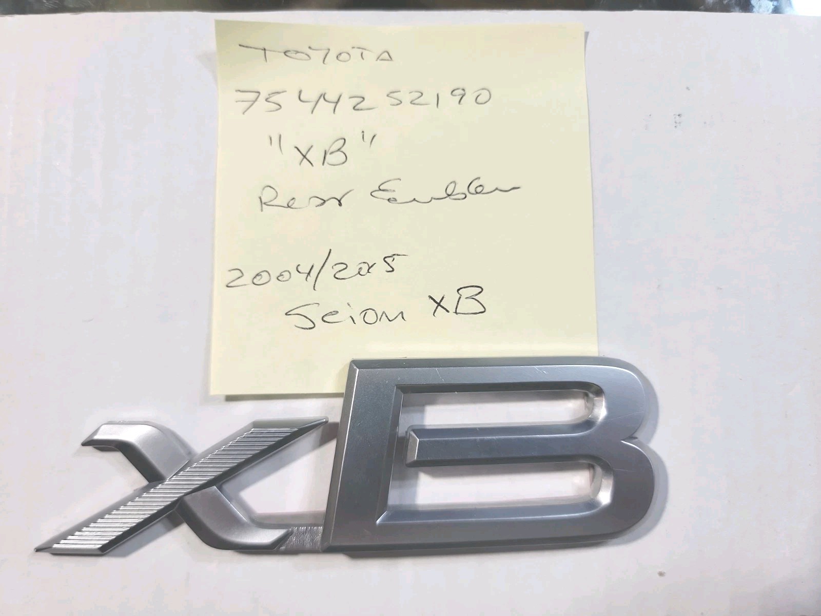 TOYOTA 7544252190 “xB” REAR EMBLEM OEM REFURBISHED 2004/2015 SCION XB