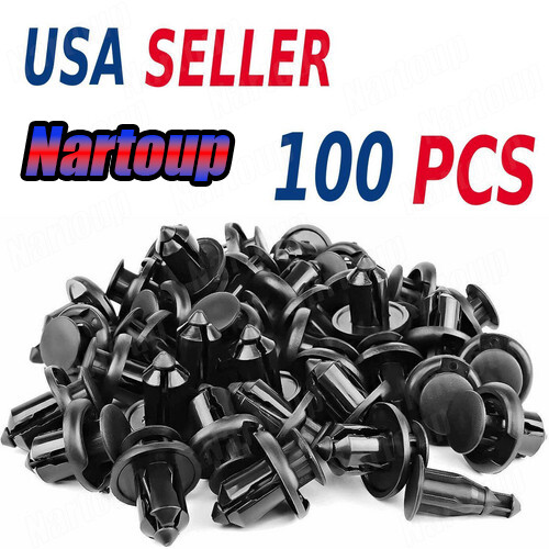 100 Pcs Bumper Clips Car Auto Plastic Hole 10MM Push Pin Fastener Rivets Fender