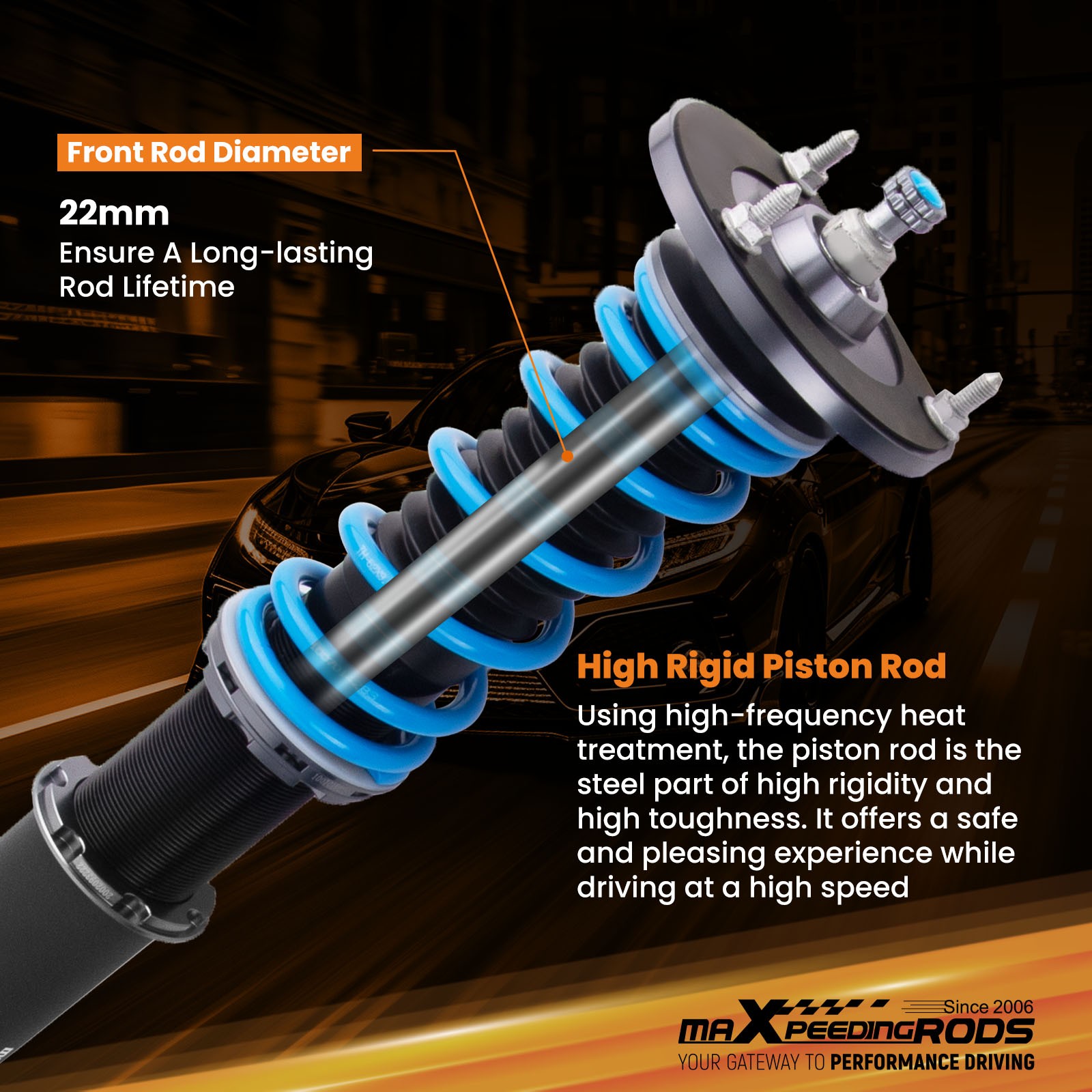 MaXpeedingrods 24 Step Adjustable Coilovers Kit for Subaru Legacy 1993–1999