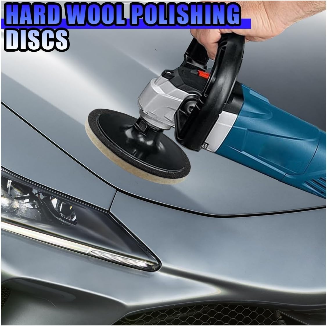 5PCS s, 5″ Wool Felt Buffing Wheel Polishing Pad Discs with Hook & Loop Back,…
